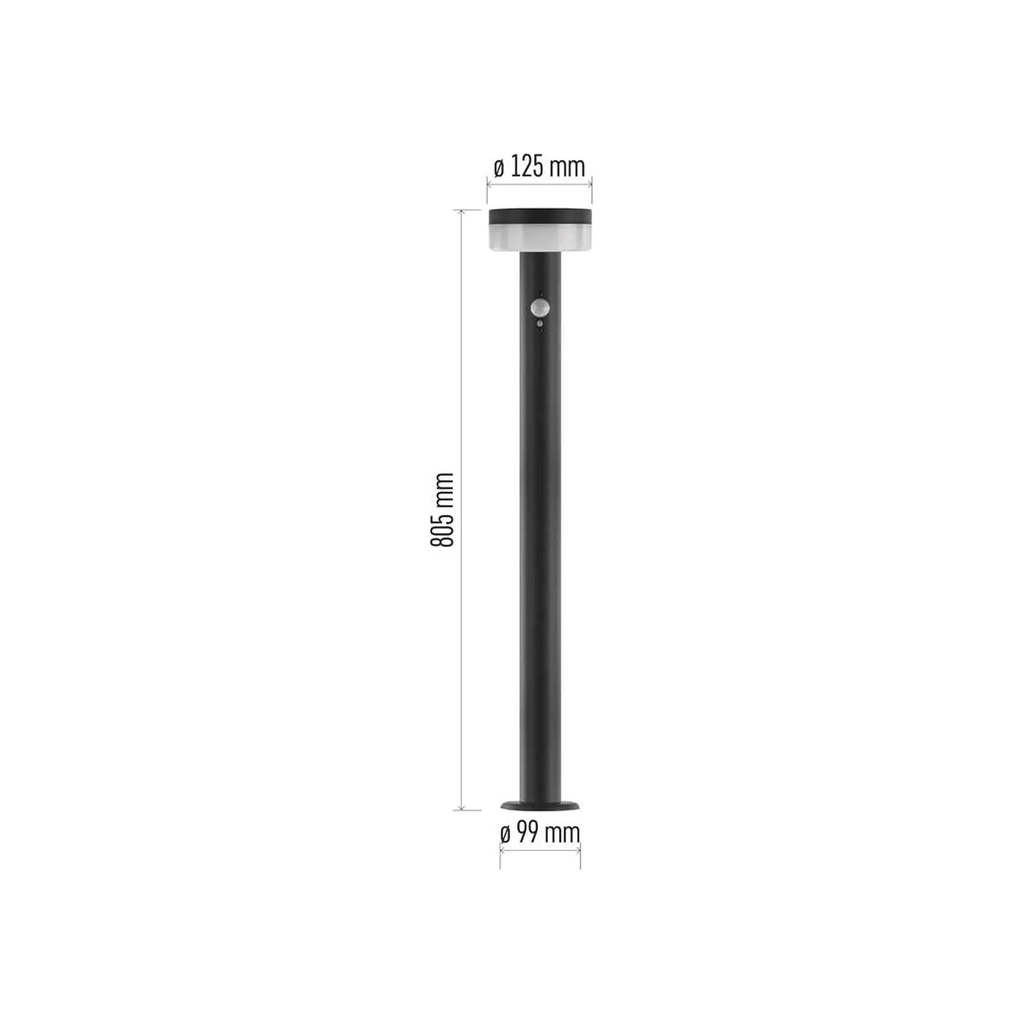 TERION LED solarna vrtna svjetiljka, senzor pokreta, antracit, 2W, 3000K, IP44, 805mm