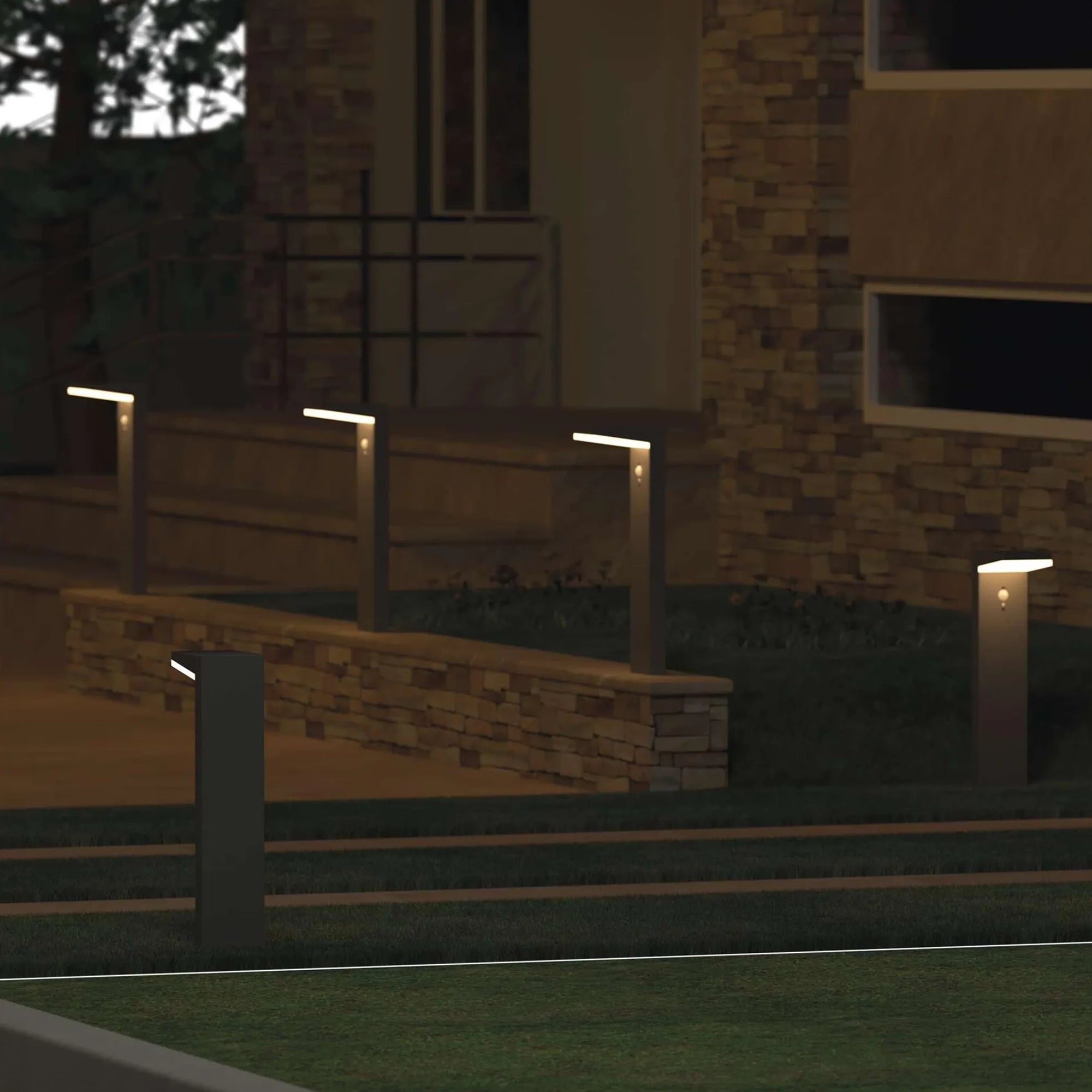 VEREA LED solarna vrtna svjetiljka, senzor pokreta, crna, 4.4W, 3000K, IP44, 500mm
