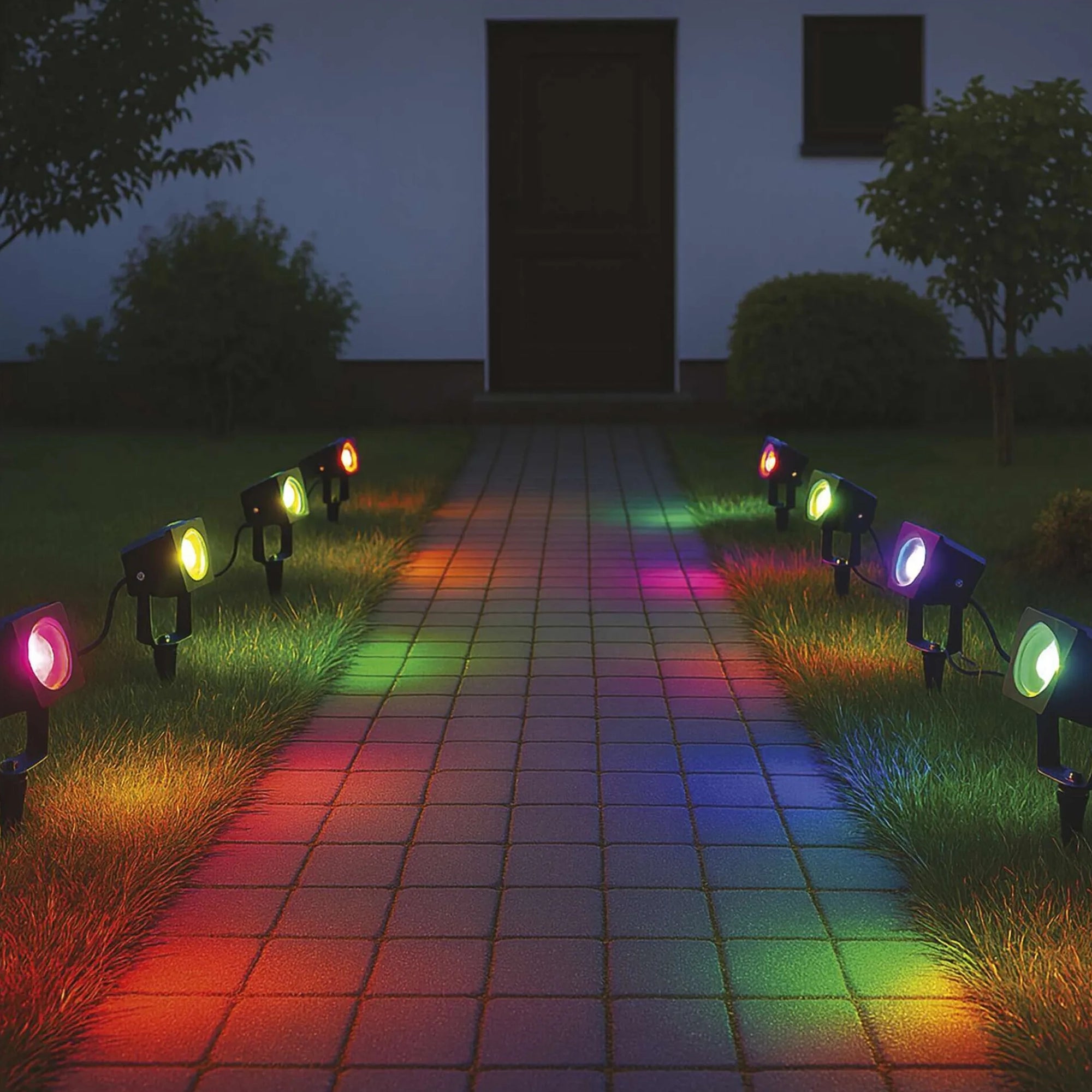 Vanjski LED reflektor, GoSmart, početni set, 4 komada, 7W, RGBIC, WiFi, IP65