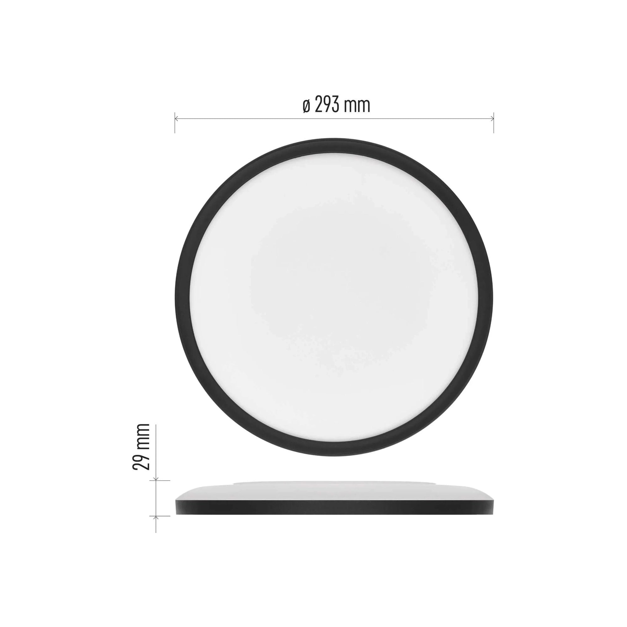 FLORI LED plafonjera, okrugla, crna, 18W, 4000K, IP20, Ø293mm