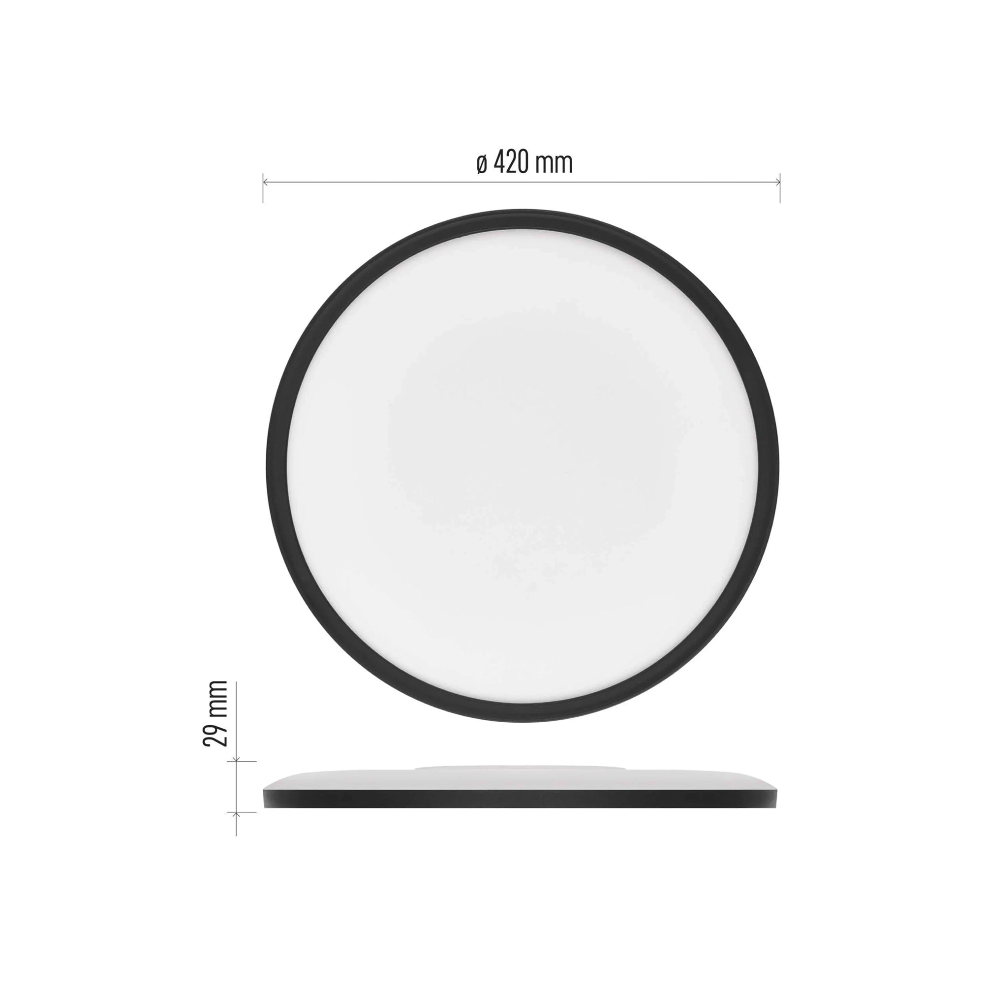 FLORI LED plafonjera, okrugla, crna, 22W, 4000K, IP20, Ø420mm