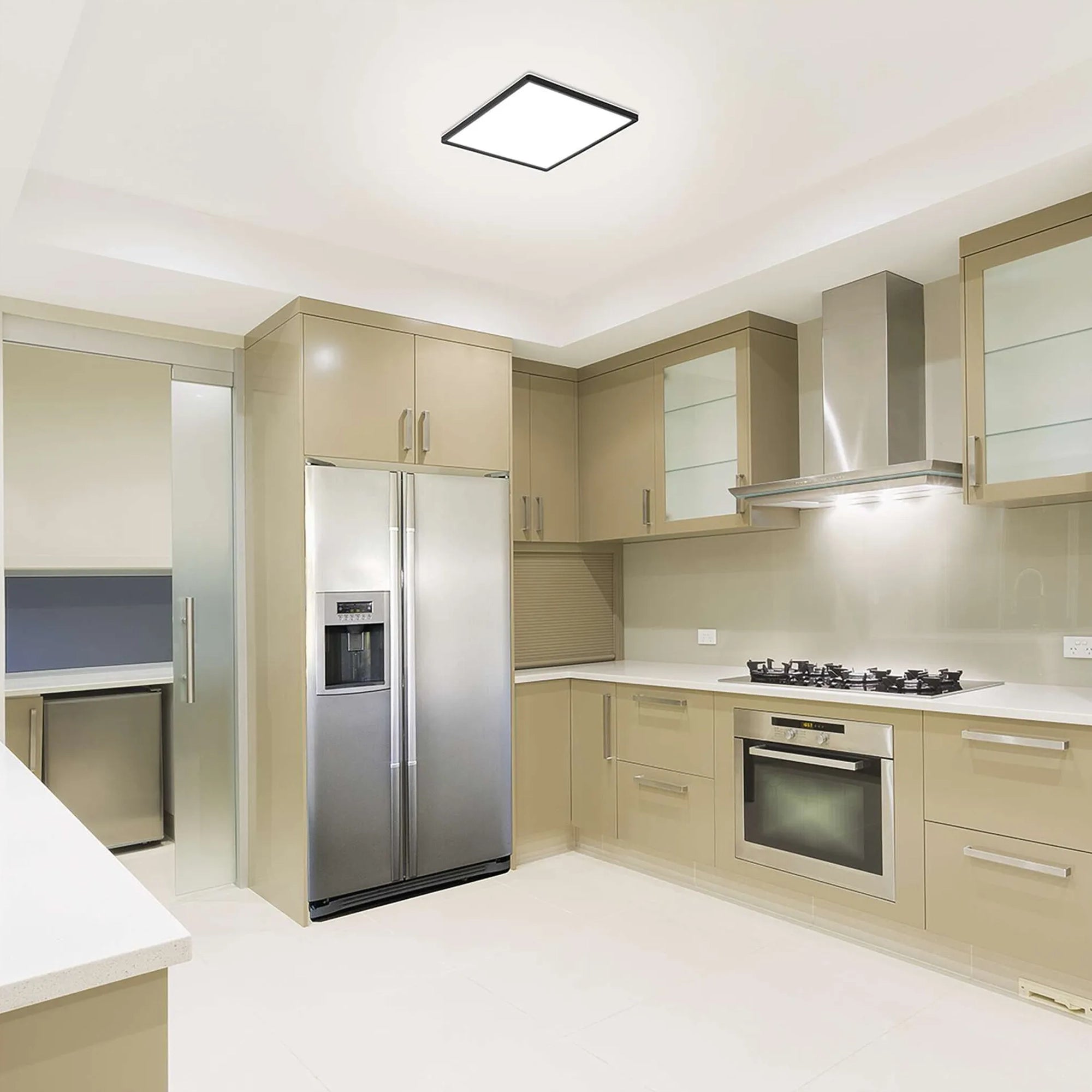 FLORI LED plafonjera, kvadratna, crna, 22W, 4000K, IP20, 420x420mm