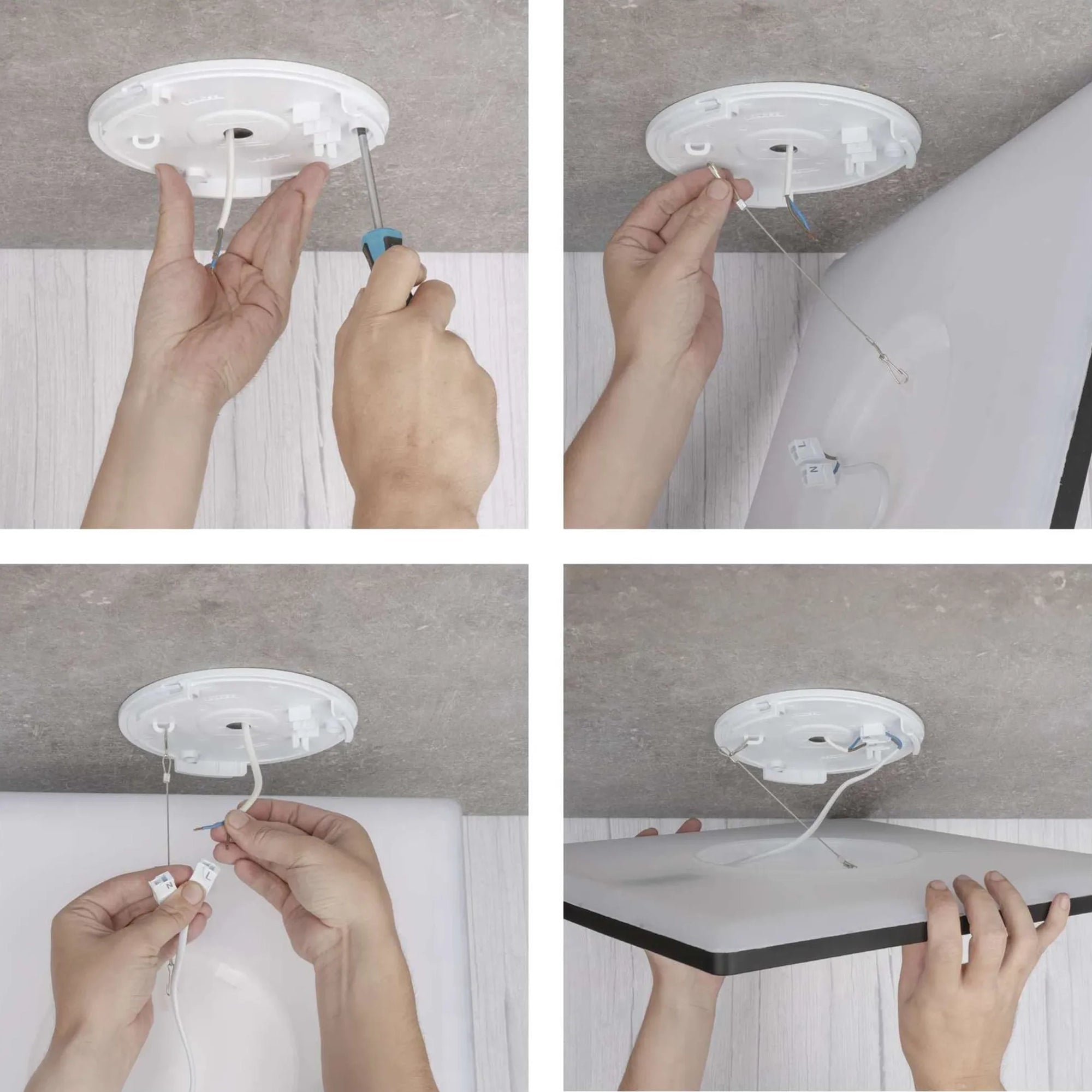 FLORI LED plafonjera, kvadratna, crna, 22W, 4000K, IP20, 420x420mm