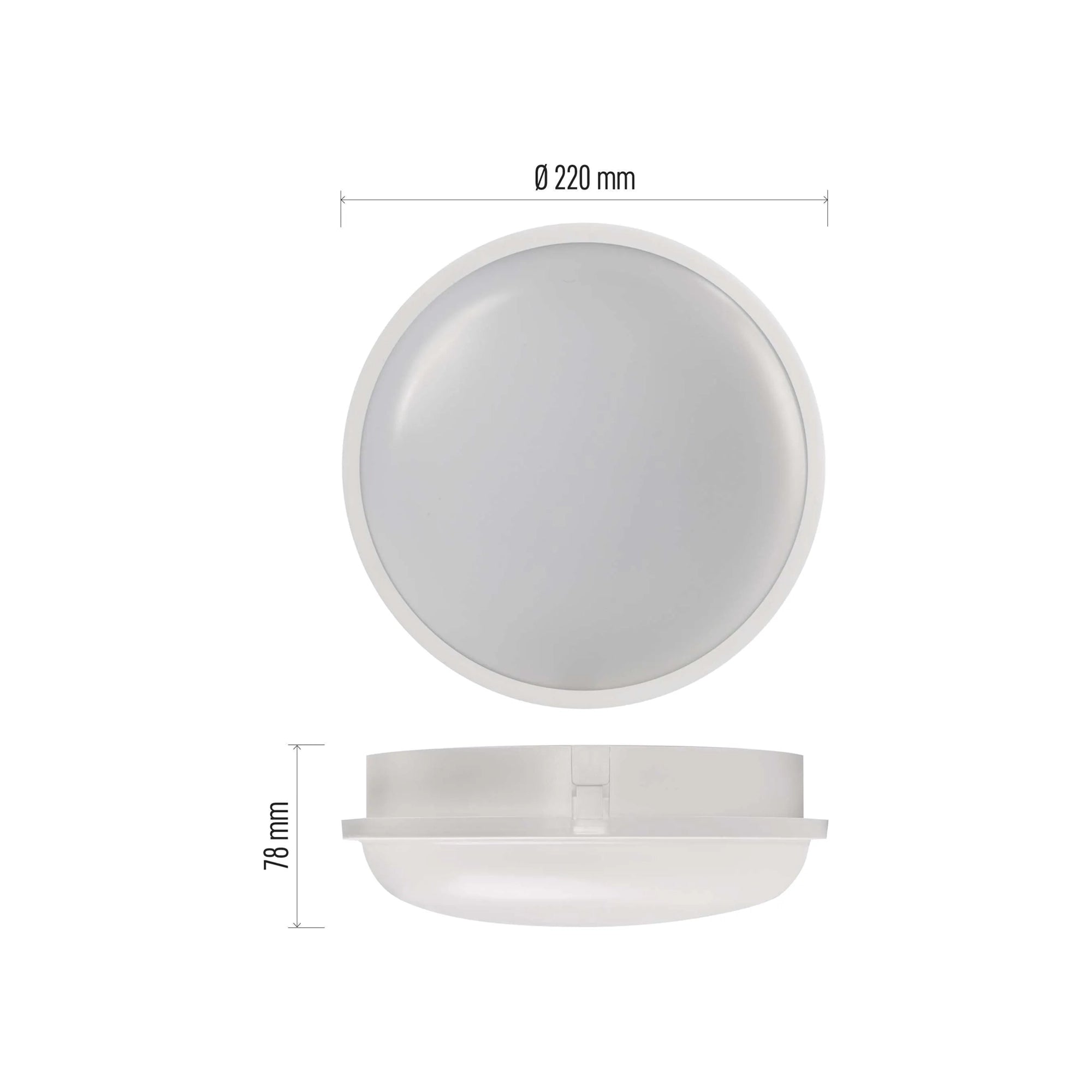 QARI LED plafonjera, okrugla, bijela, 20W, 4000K, IP65, Ø220mm