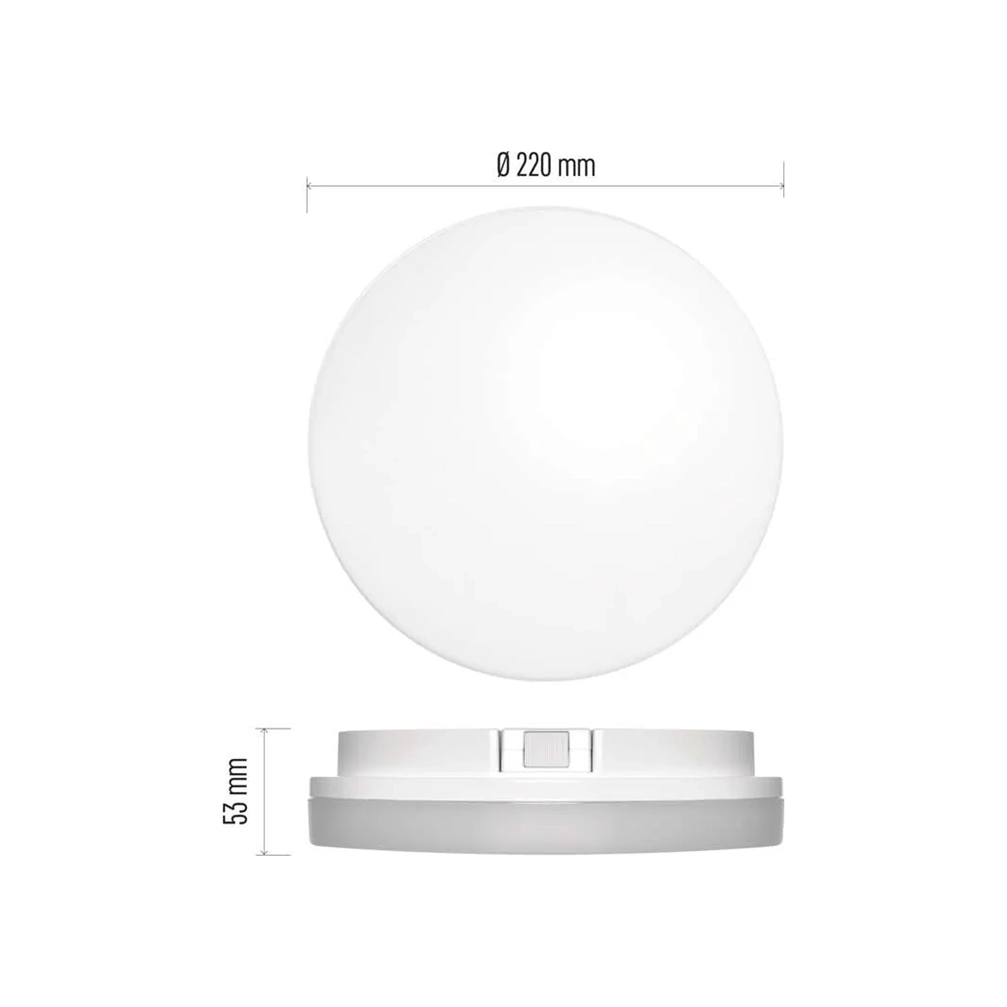 TORI LED plafonjera, okrugla, bijela, 15W, 3000K, IP54, Ø220mm