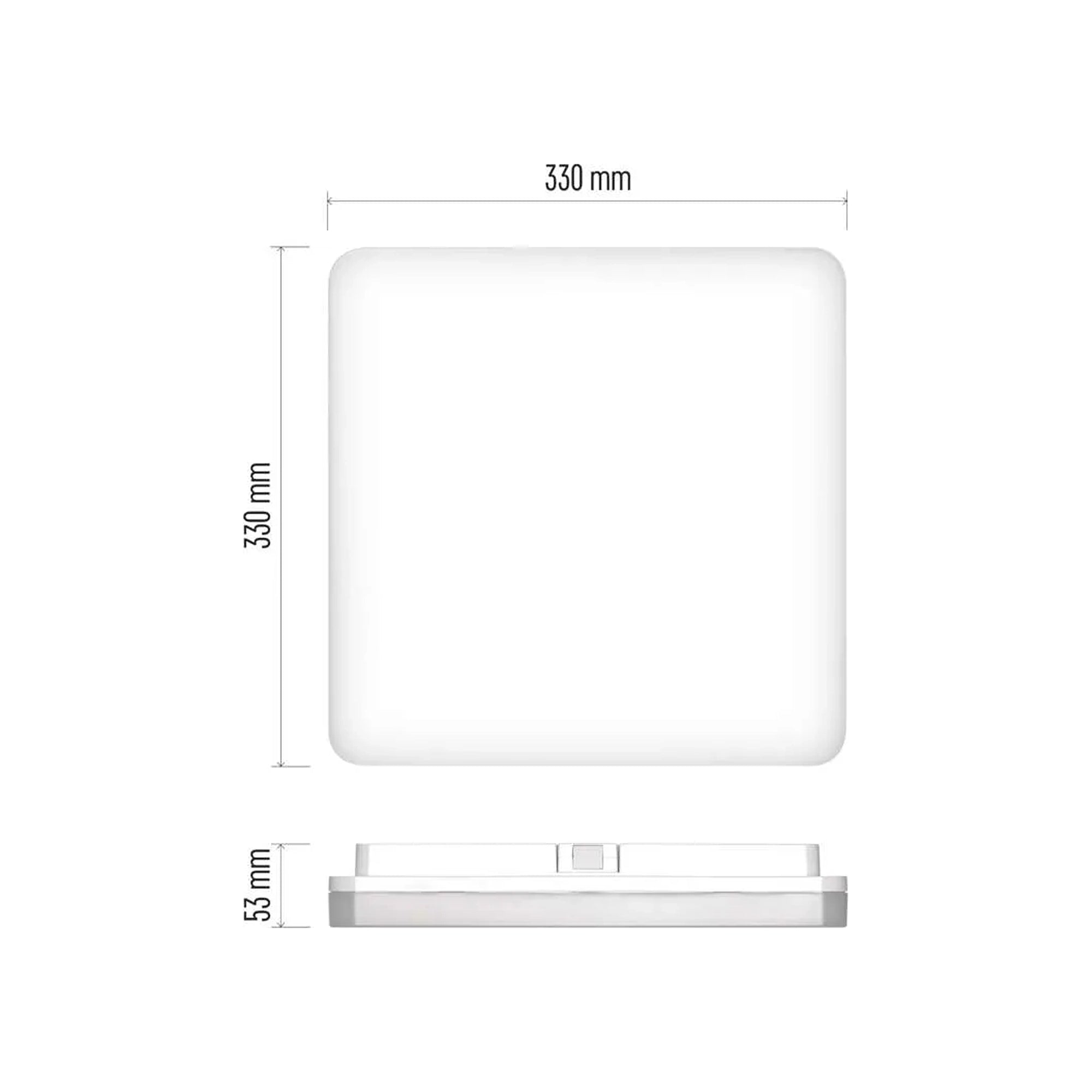 TORI LED plafonjera, kvadratna, bijela, 24W, 4000K, IP54, 330x330mm