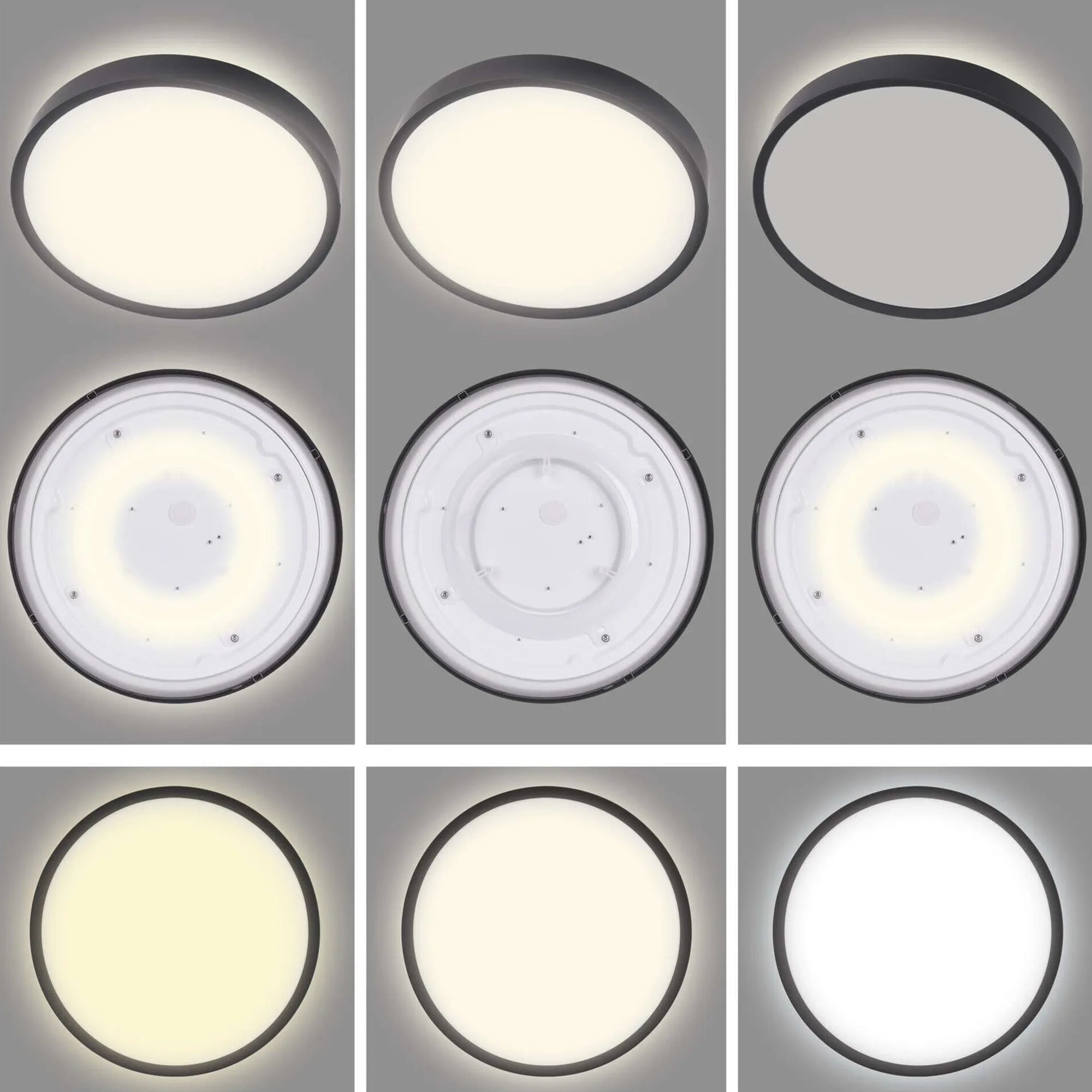 RORI LED plafonjera, crna, 17W, CCT, IP20, Ø310mm