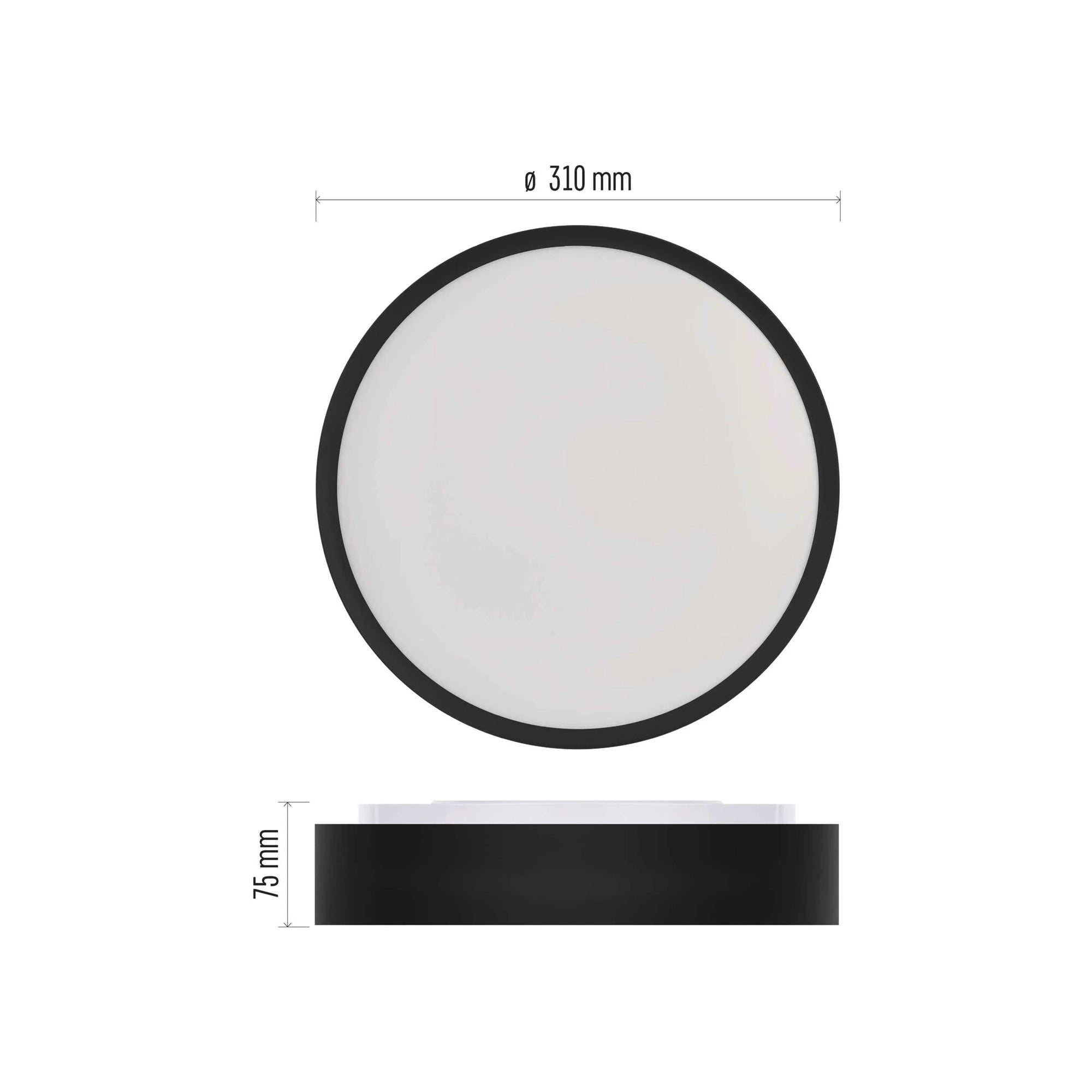 RORI LED plafonjera, crna, 17W, CCT, IP20, Ø310mm