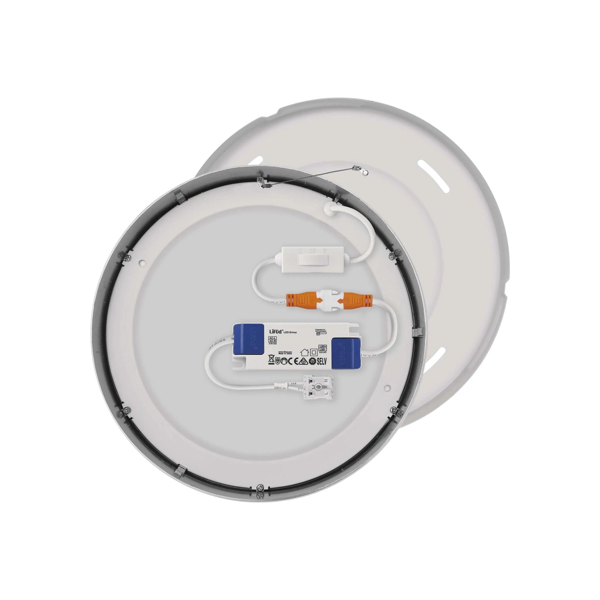NEXXO LED panel, nadgradni, okrugli, srebrni, 21W, CCT, IP20/IP40, Ø225mm