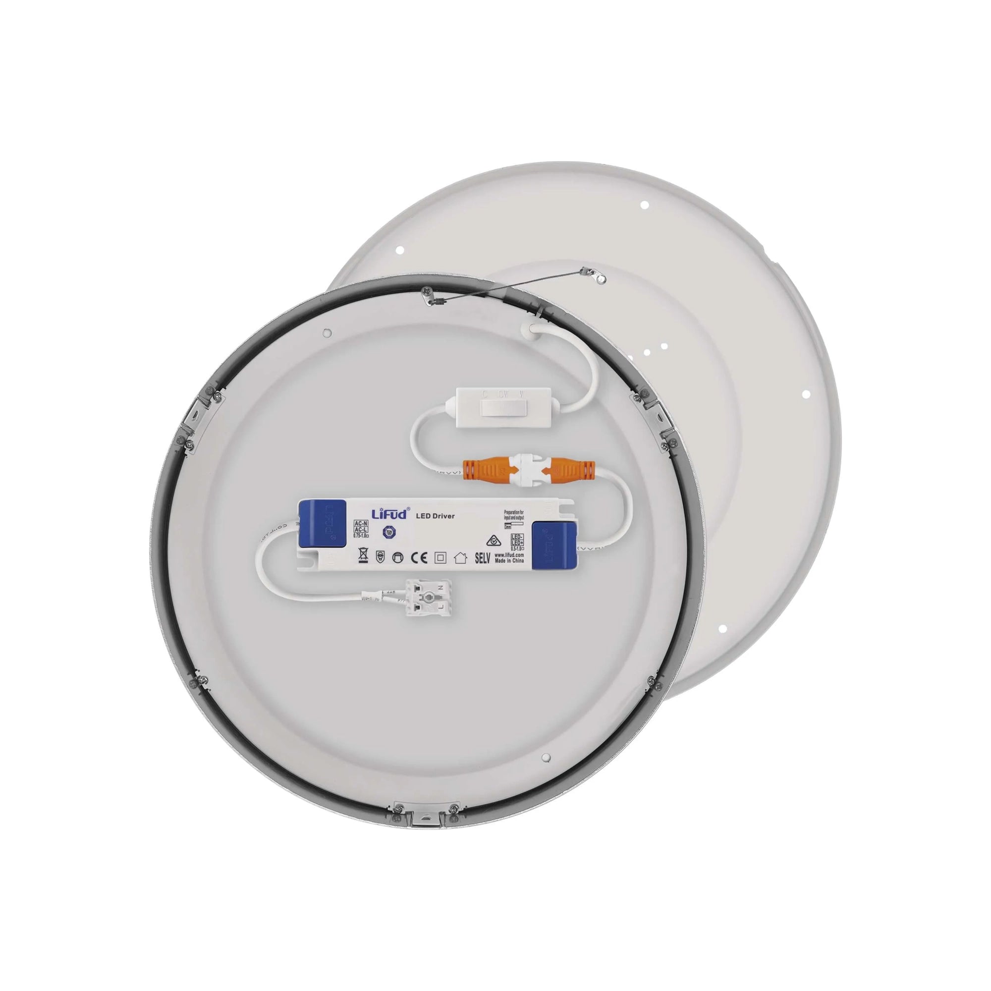 NEXXO LED panel, nadgradni, okrugli, srebrni, 28.5W, CCT, IP20/IP40, Ø300mm