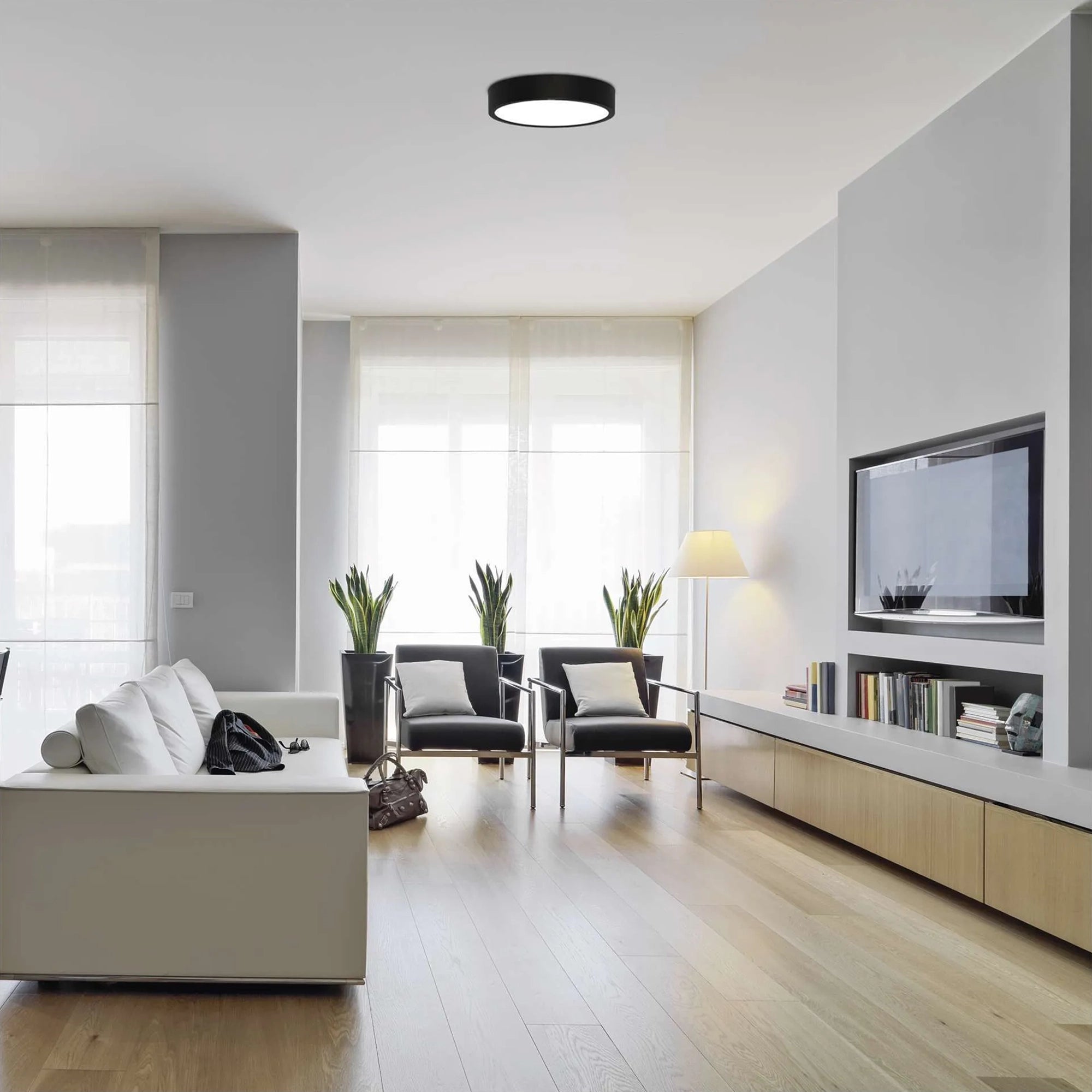 NEXXO LED panel, nadgradni, okrugli, crni, 28.5W, CCT, IP20/IP40, Ø300mm
