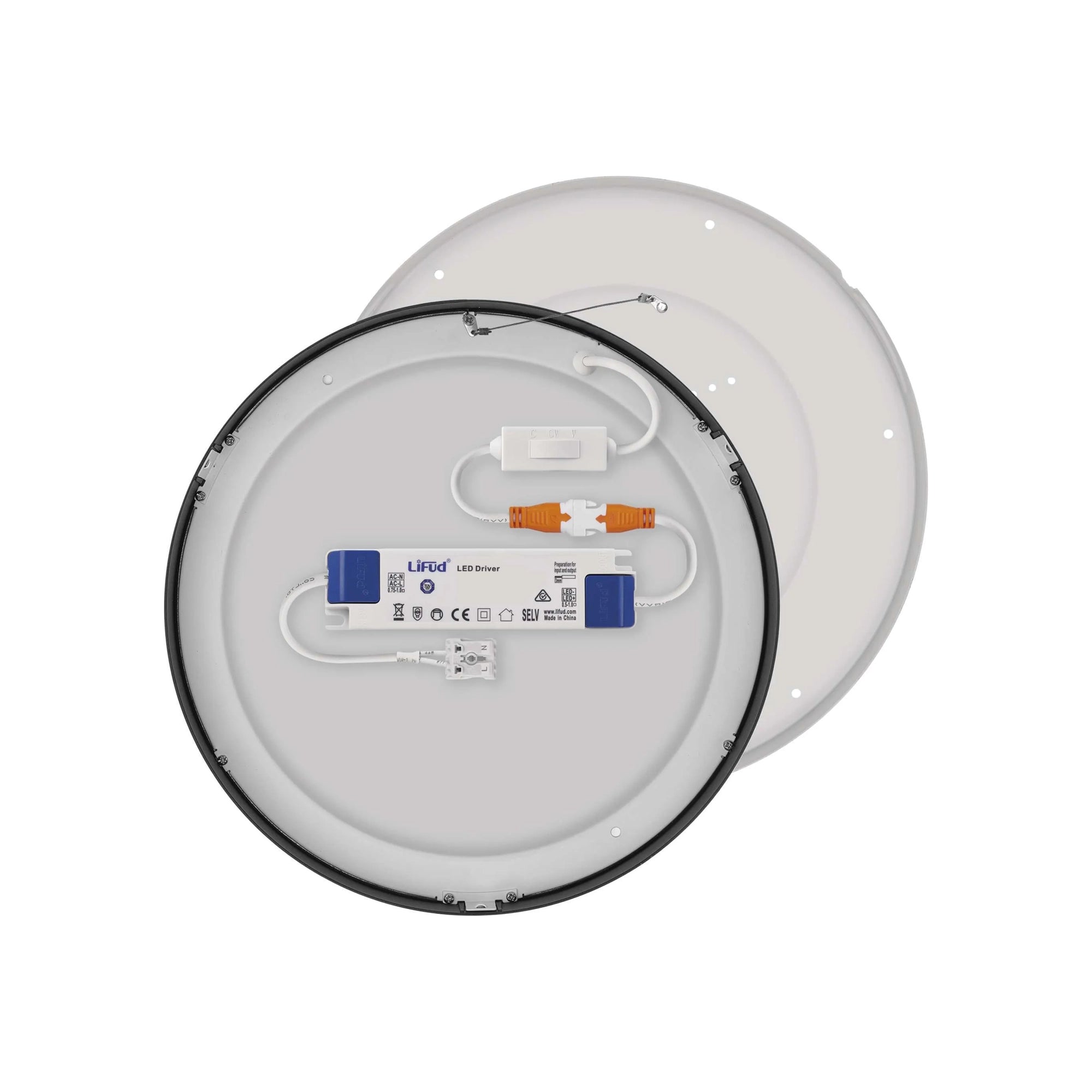 NEXXO LED panel, nadgradni, okrugli, crni, 28.5W, CCT, IP20/IP40, Ø300mm