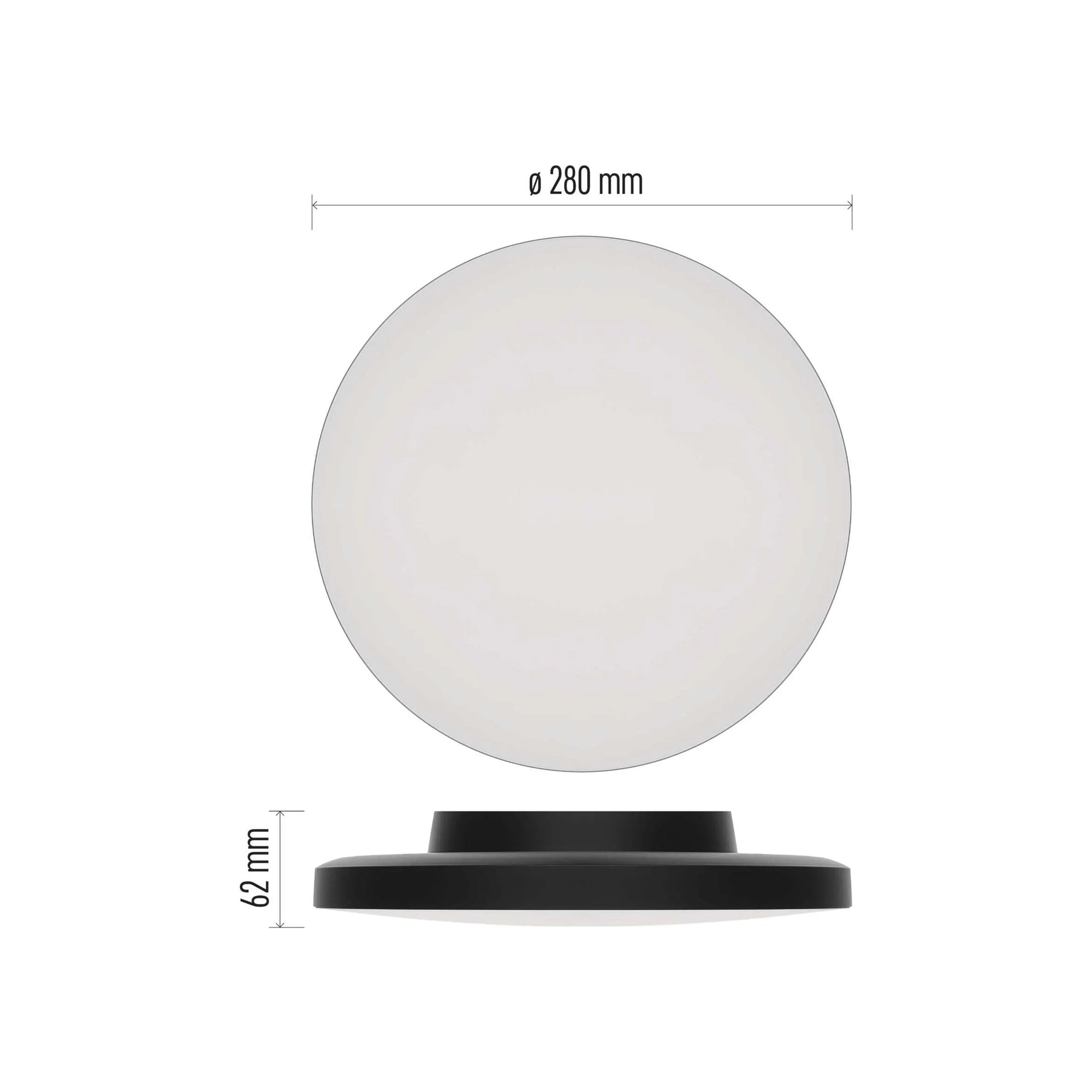 DIONI LED plafonjera, crna, 15W, CCT, IP55, Ø280mm