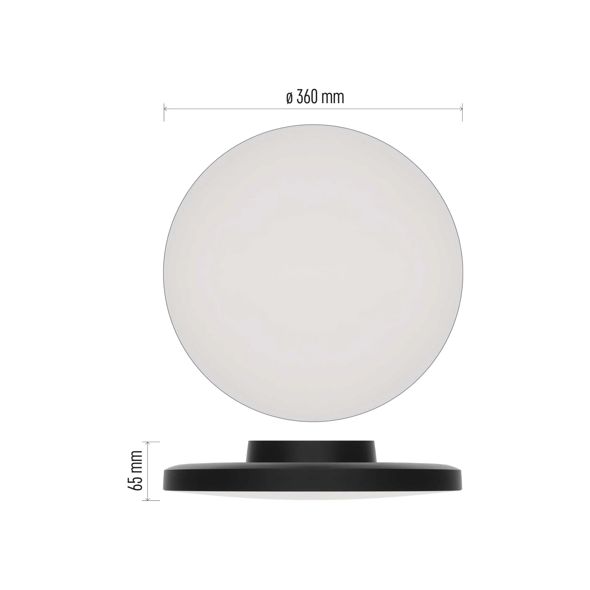DIONI LED plafonjera, crna, 18W, CCT, IP55, Ø360mm