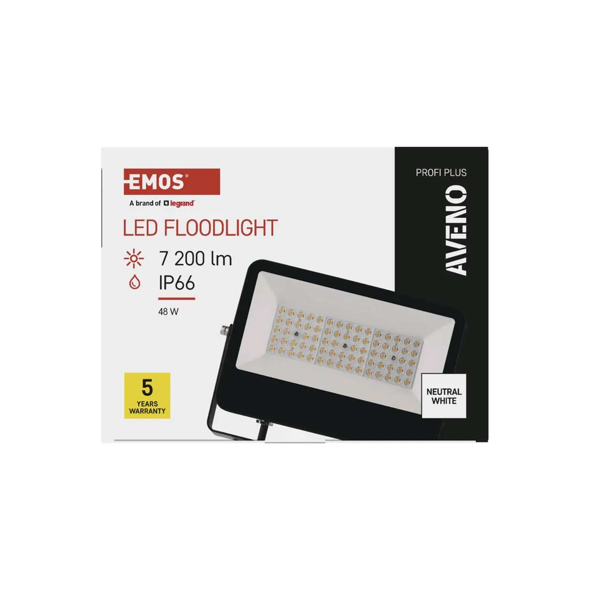 AVENO professional LED spotlight, 48W, 7200lm, 4000K