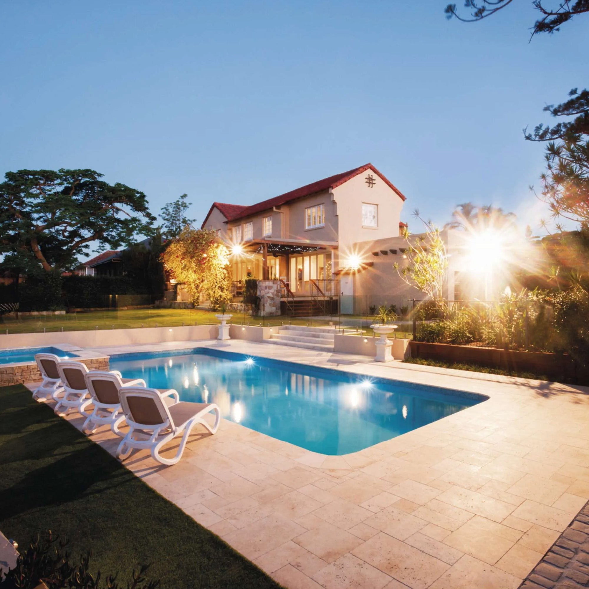 INOVO LED spotlight with sensor, 50W, 5500lm, 4000K