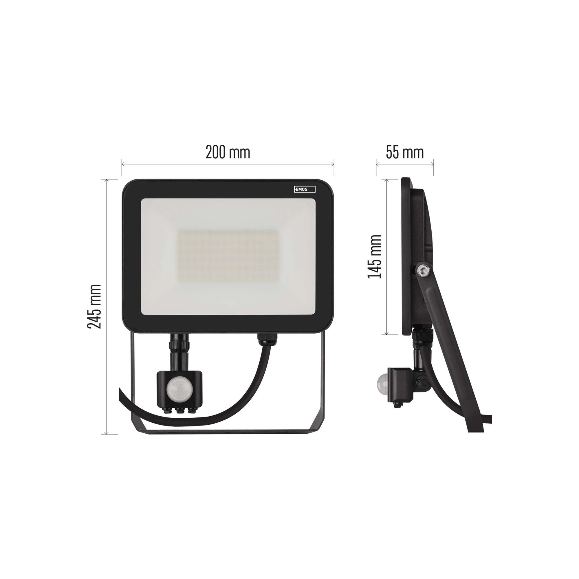 INOVO LED spotlight with sensor, 50W, 5500lm, 4000K