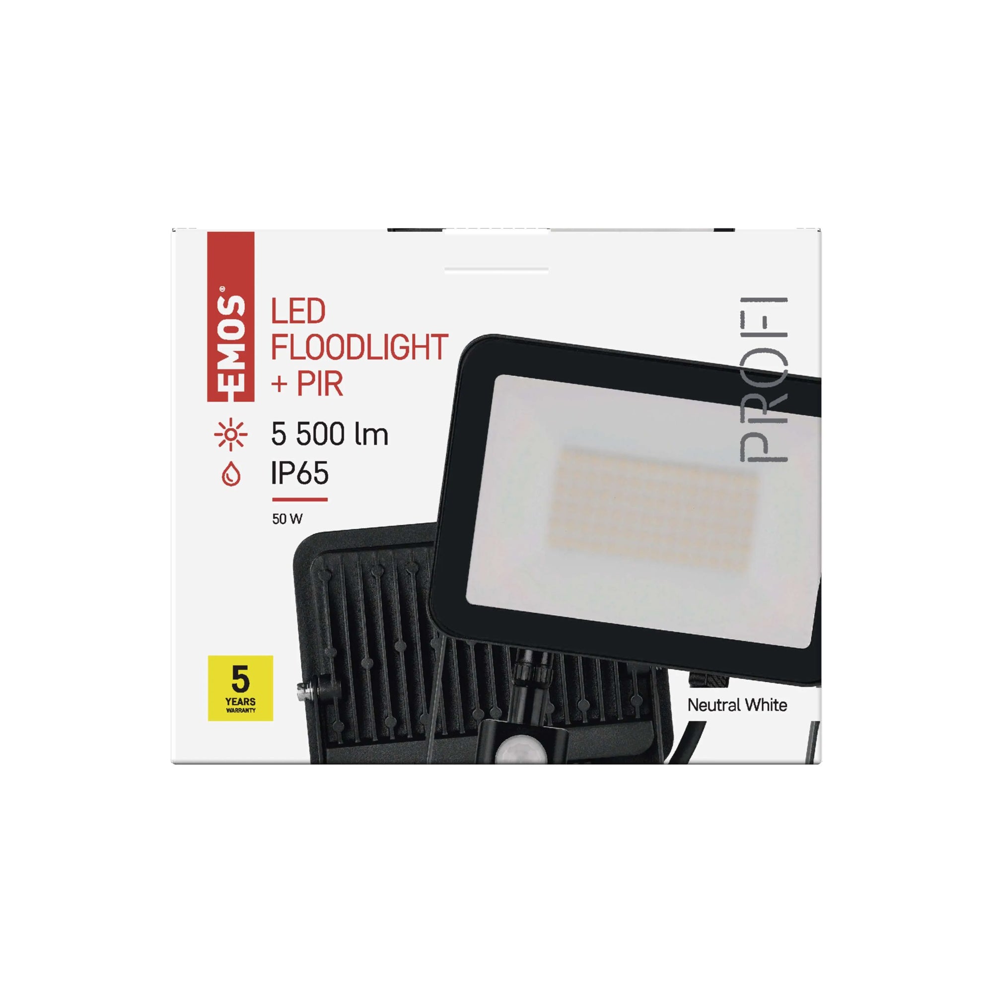 INOVO LED spotlight with sensor, 50W, 5500lm, 4000K