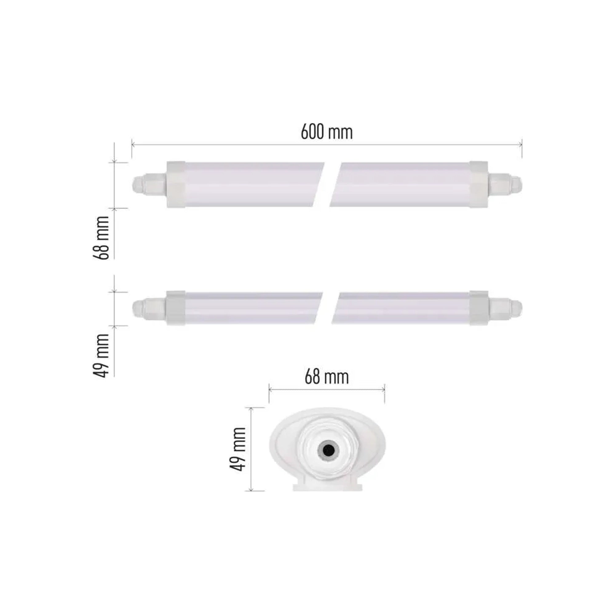 LED vodotijesna svjetiljka DUSTY, 18W, 4000K, IP65