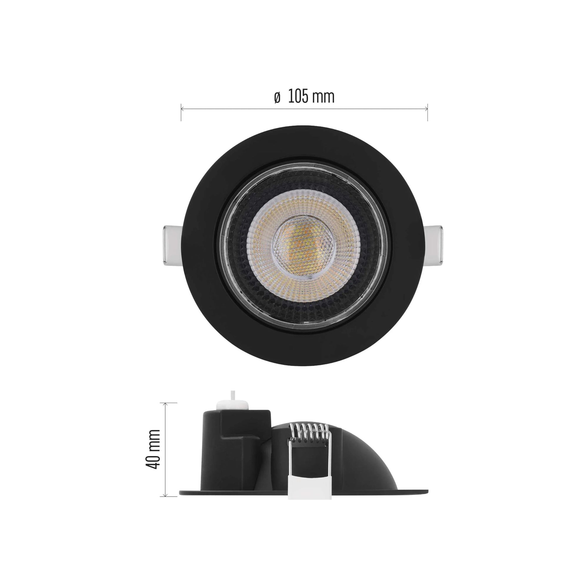 GERI LED ugradbena svjetiljka, crna, 6.5W, CCT, IP20, Ø105mm