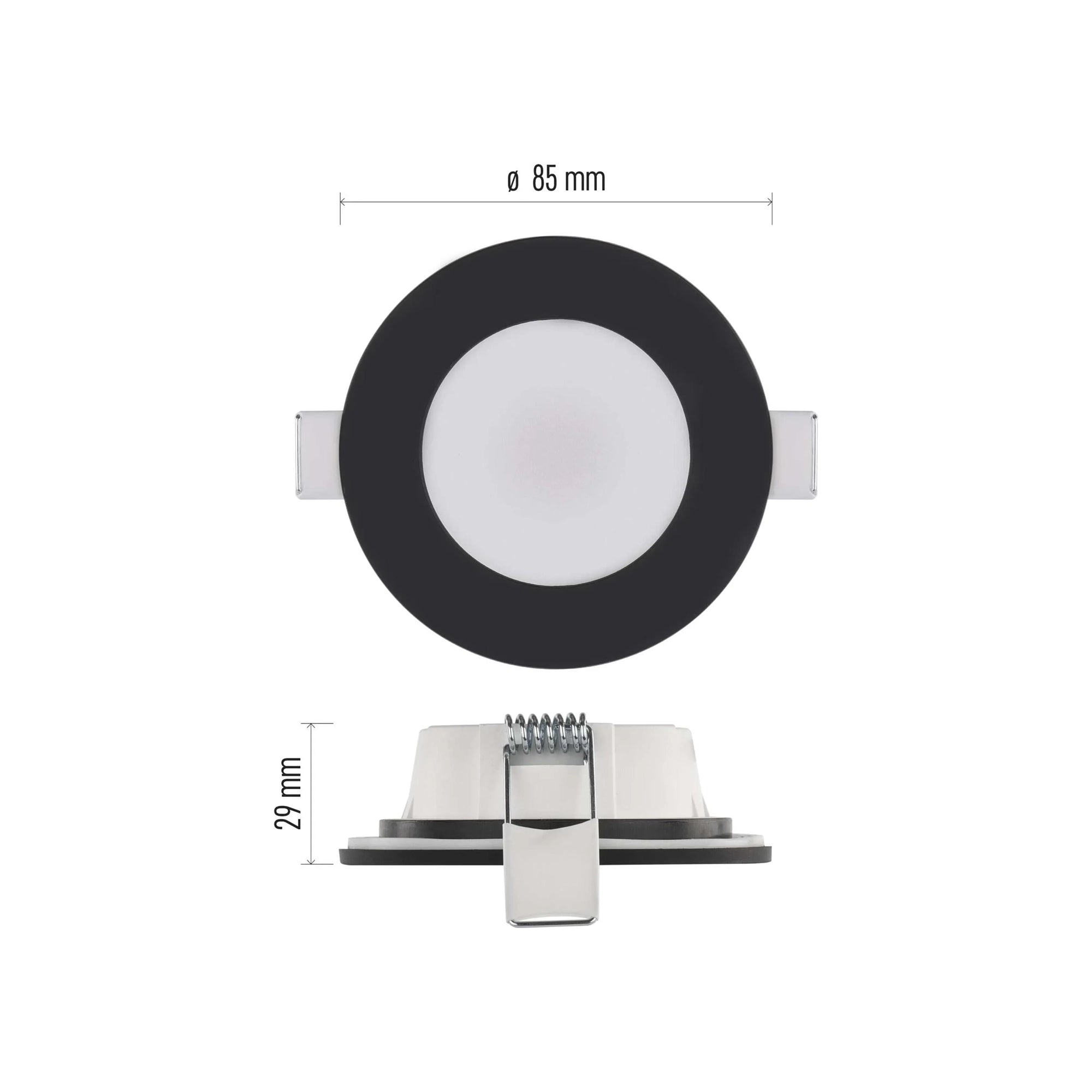 LORI LED ugradbena svjetiljka, crna, 4.5W, 2700K/4000K, IP65, Ø85mm