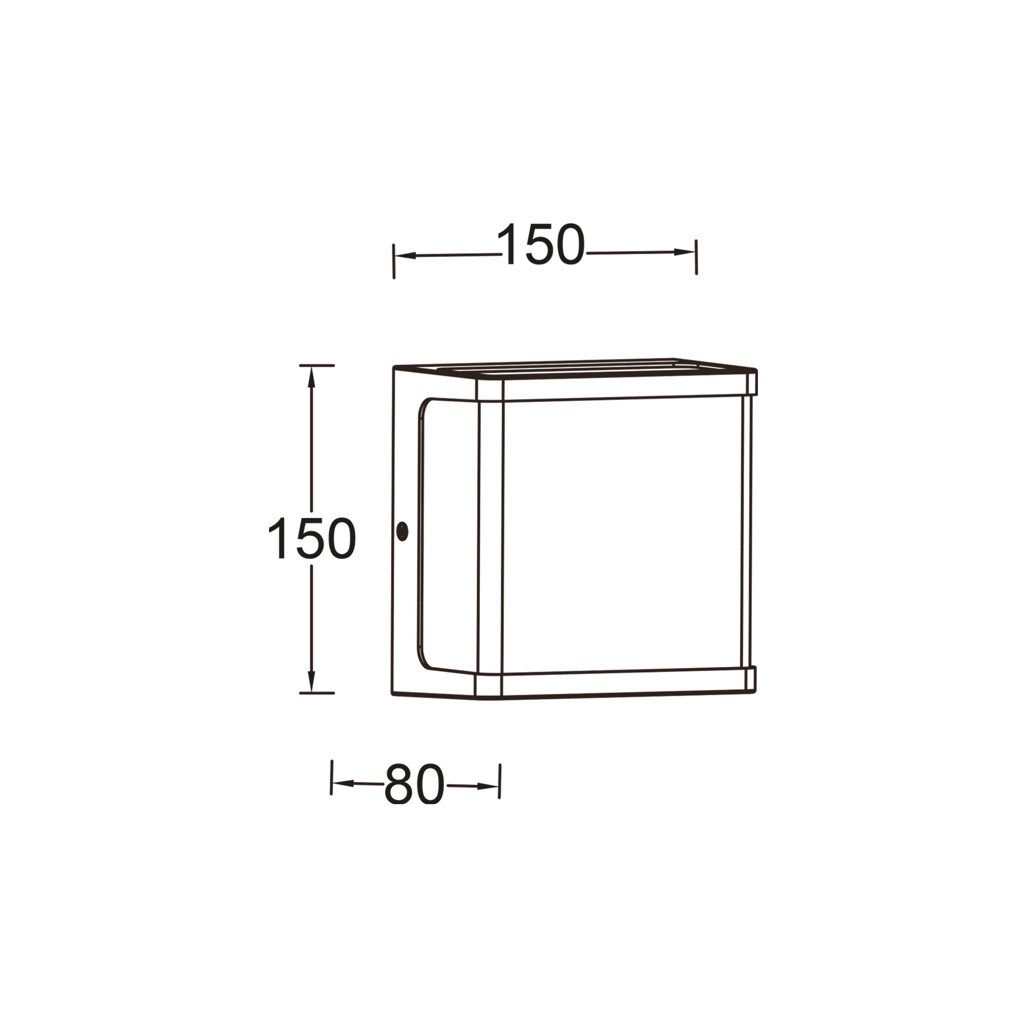 DOBLO LED zidna svjetiljka, slim, tamno siva, 19.1W, 4000K, IP54, 150mm