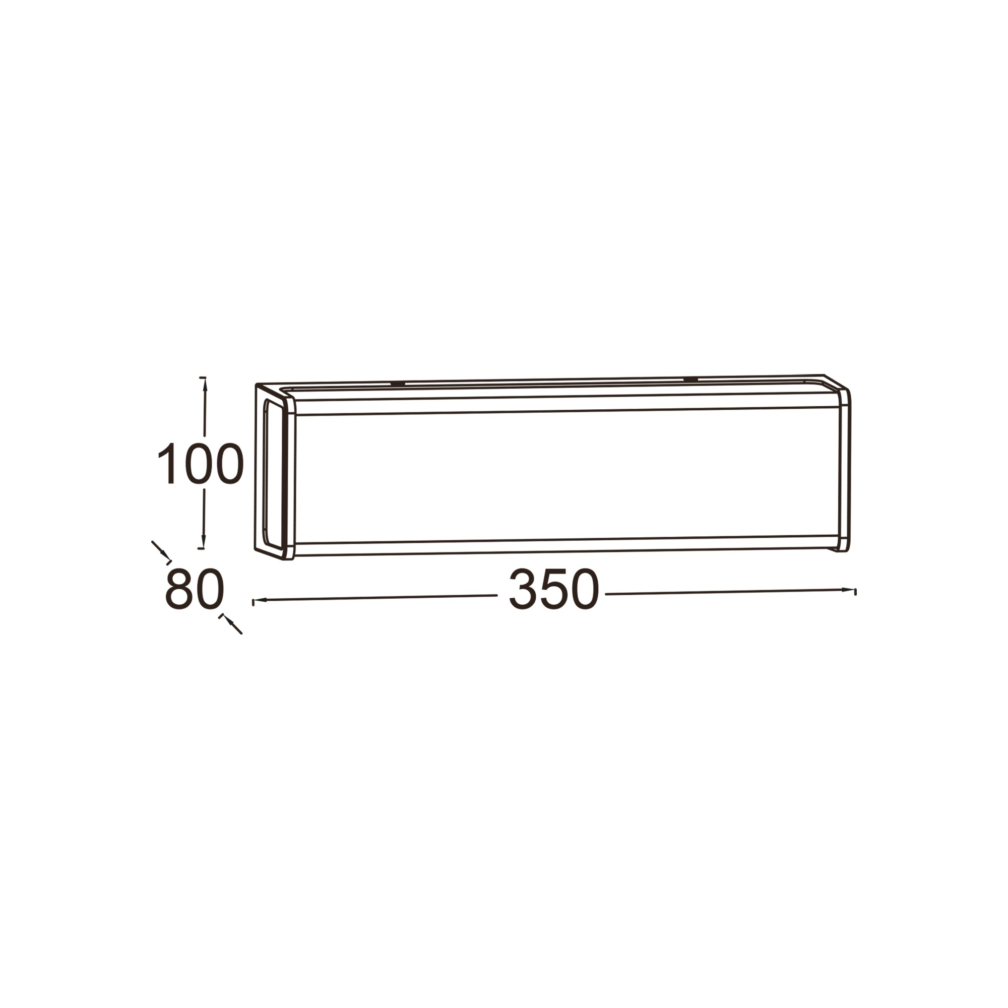 DOBLO LED zidna svjetiljka, tamno siva, 24.5W, 4000K, IP54, 100mm