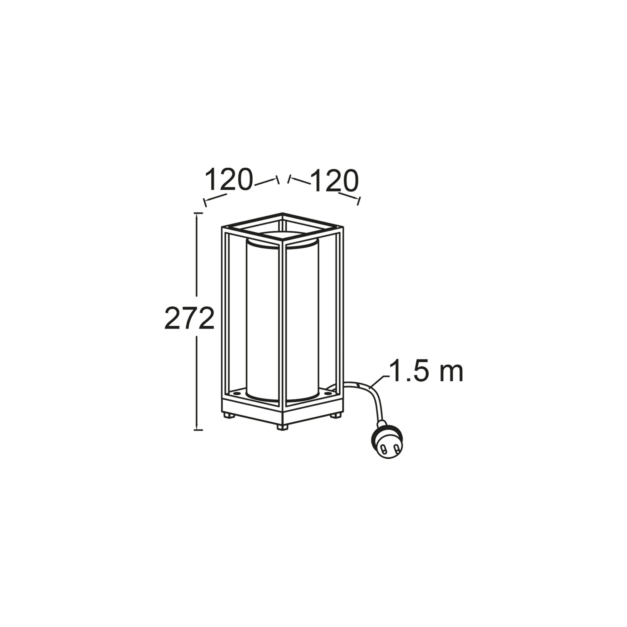 FLAIR stolna svjetiljka, mat crna, 1xE27, IP44, 272mm