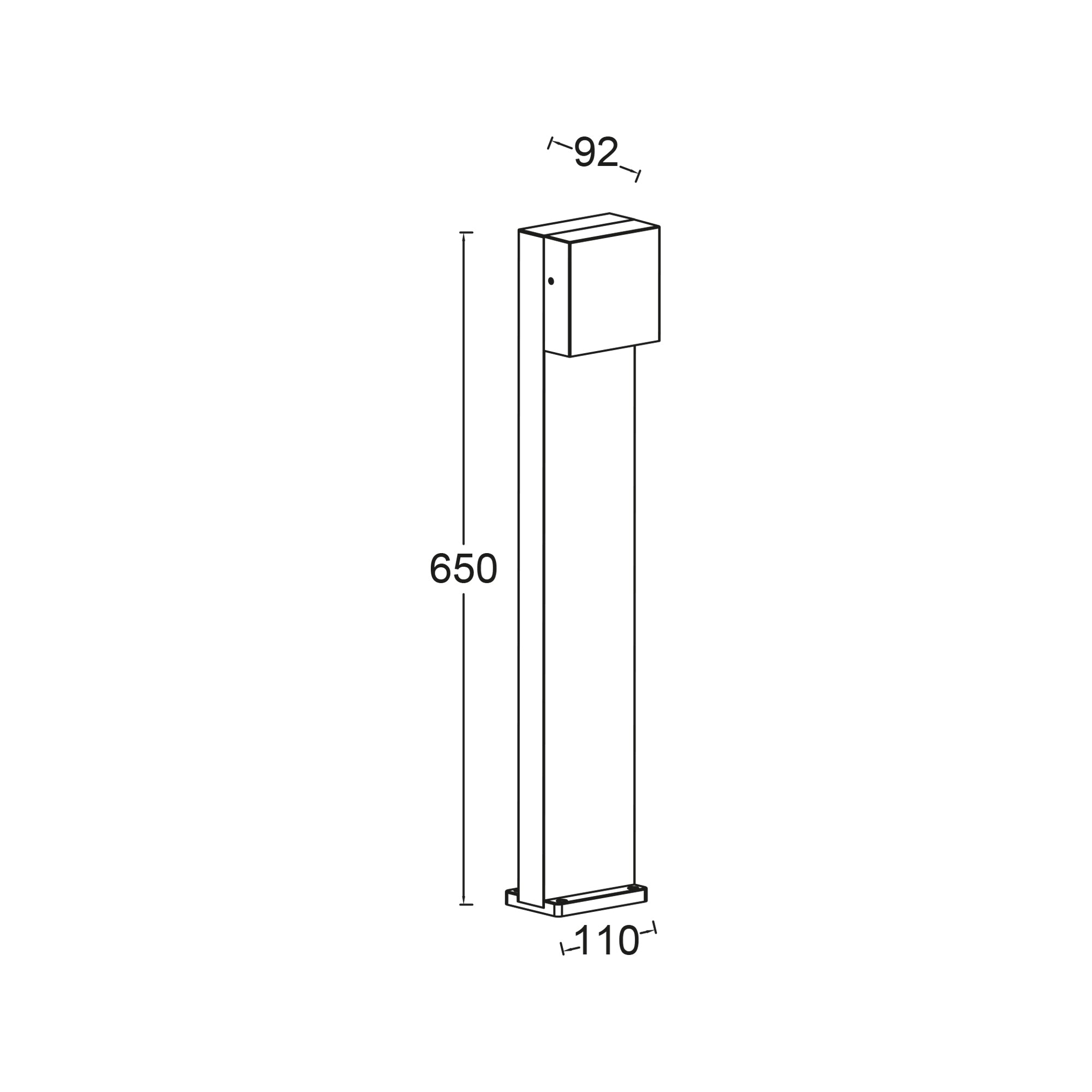 GEMINI XF LED vrtna svjetiljka, mat crna, 7.4W, 3000K, IP54, 650mm