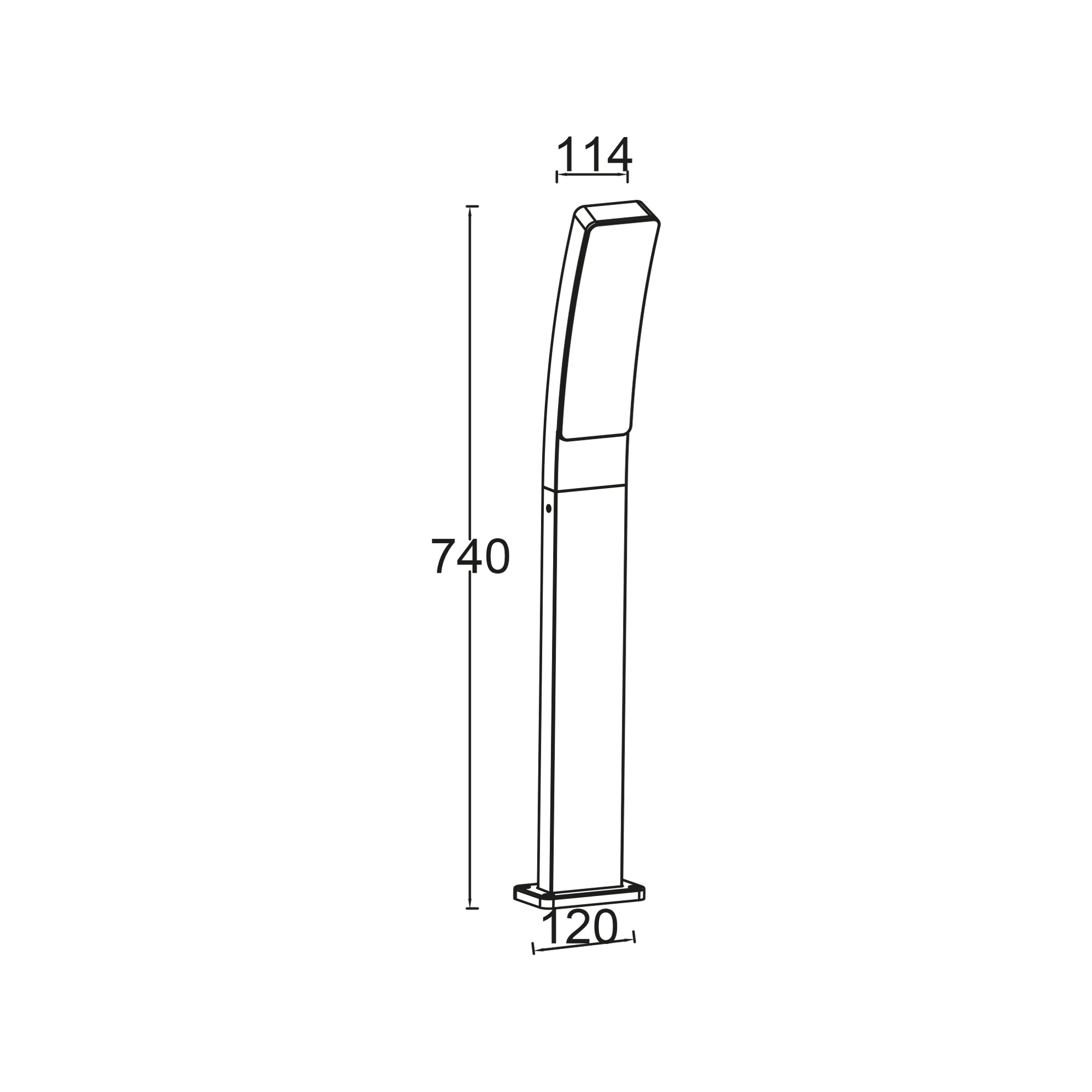 KIRA LED vrtna svjetiljka, tamno siva, 17.3W, 4000K, IP54, 740mm