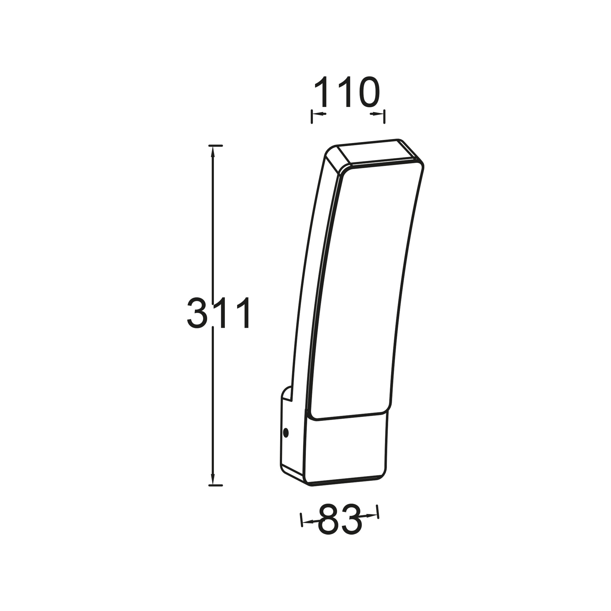 KIRA LED zidna svjetiljka, tamno siva, 17.3W, 4000K, IP54, 311mm