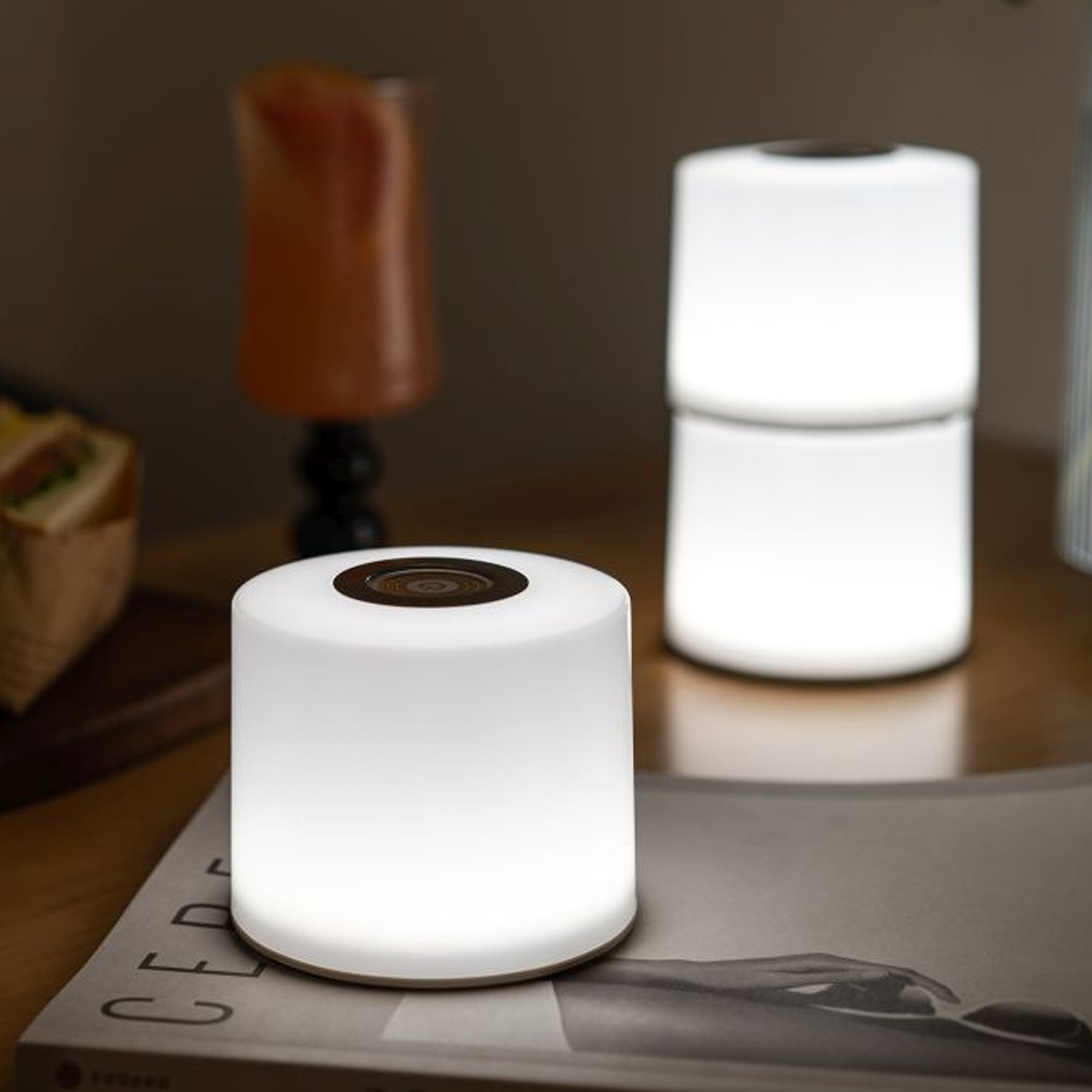 NOMA+ LED stolna lampa, pametna, bijela, 2.3W, CCT+RGB, IP44, 85mm