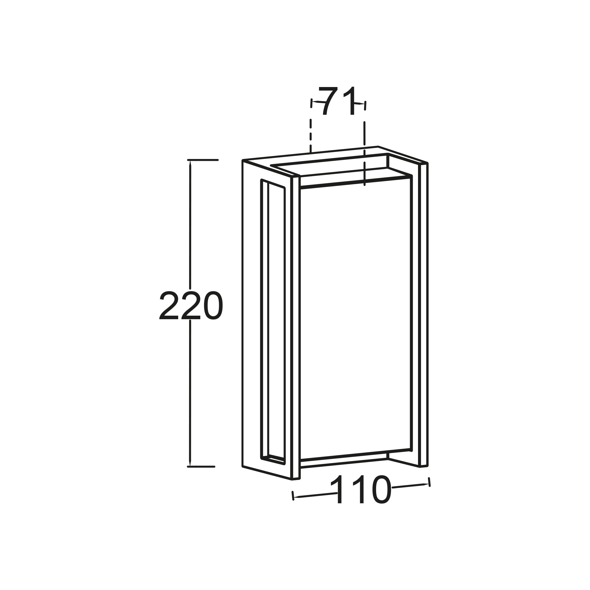 QUBO LED zidna svjetiljka, tamno siva, 15W, 3000K, IP54, 220mm