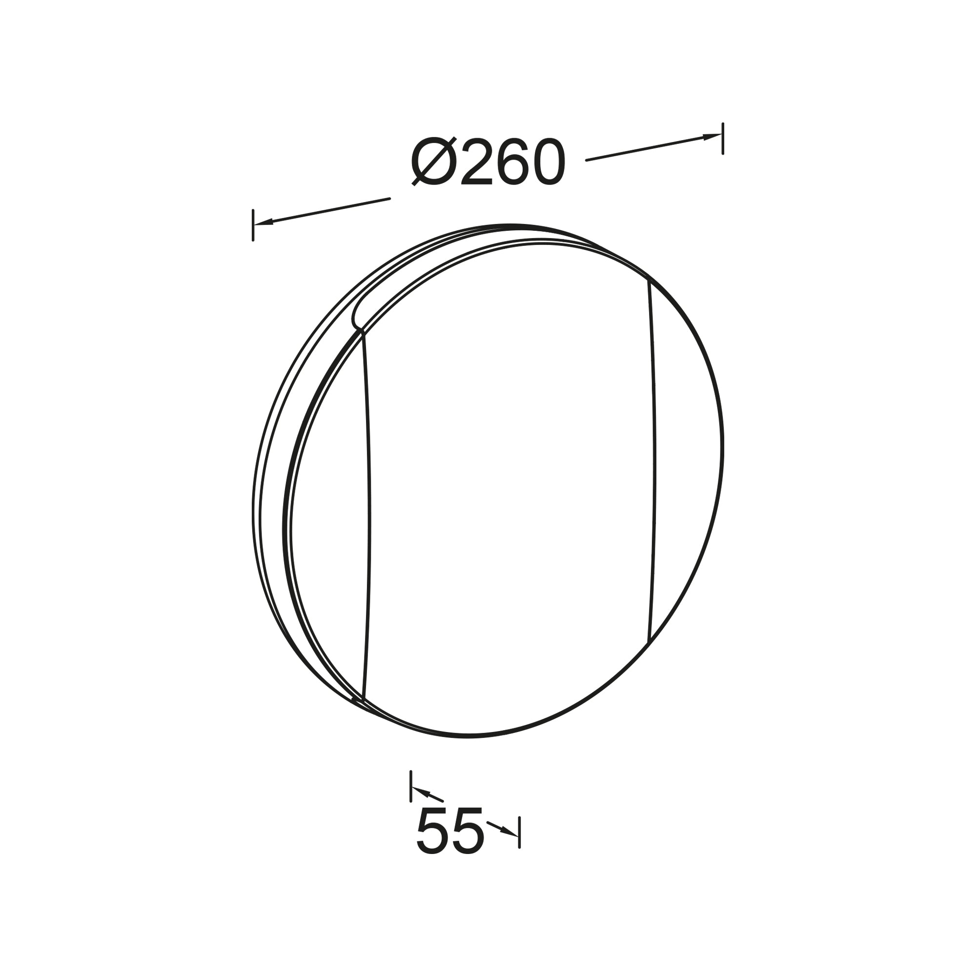 SWEEP LED stropna svjetiljka, tamno siva, 23.5W, 3000K/4000K, IP54, Ø260mm