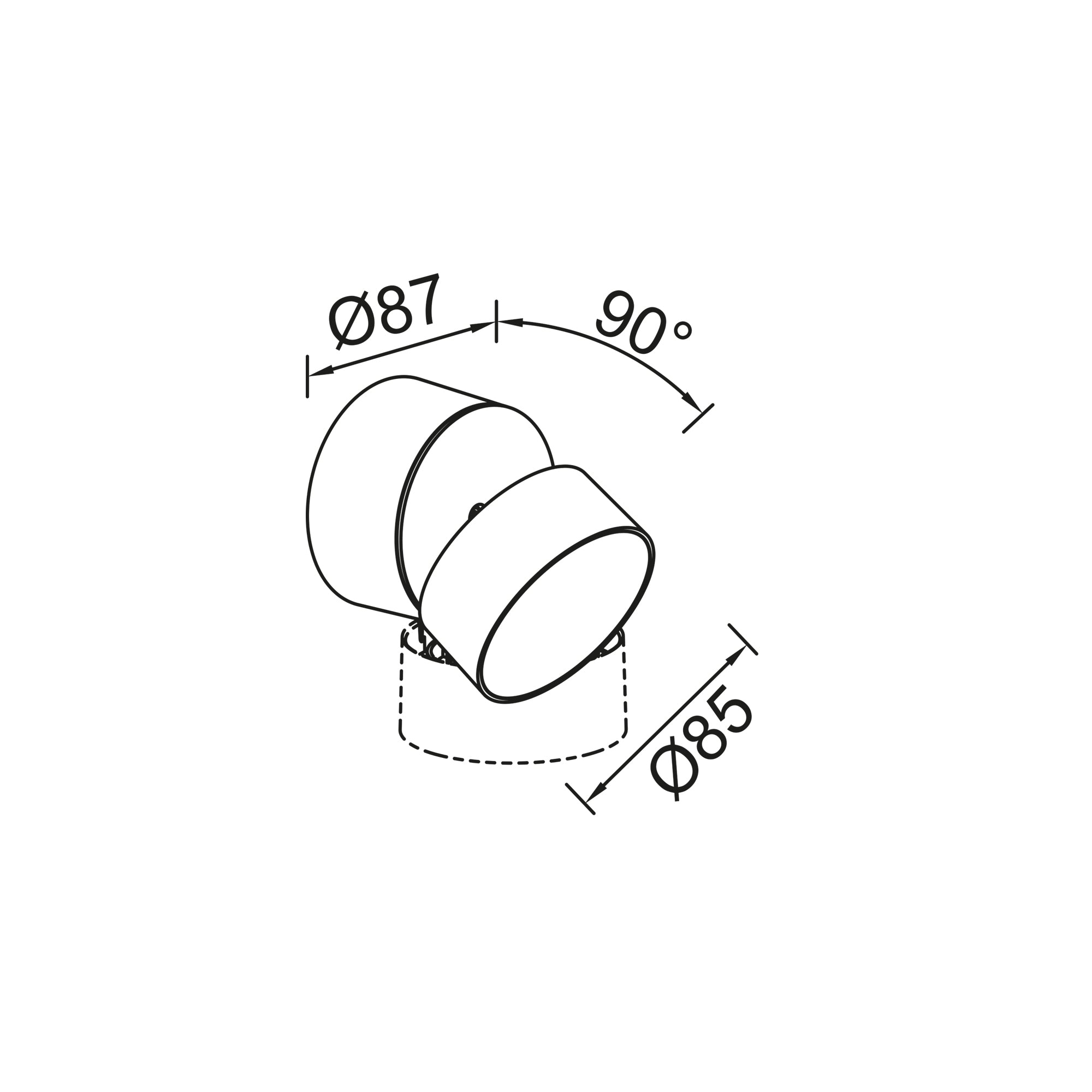 TRUMPET LED zidna svjetiljka, tamno siva, 5.7W, 4000K, IP54, 85mm