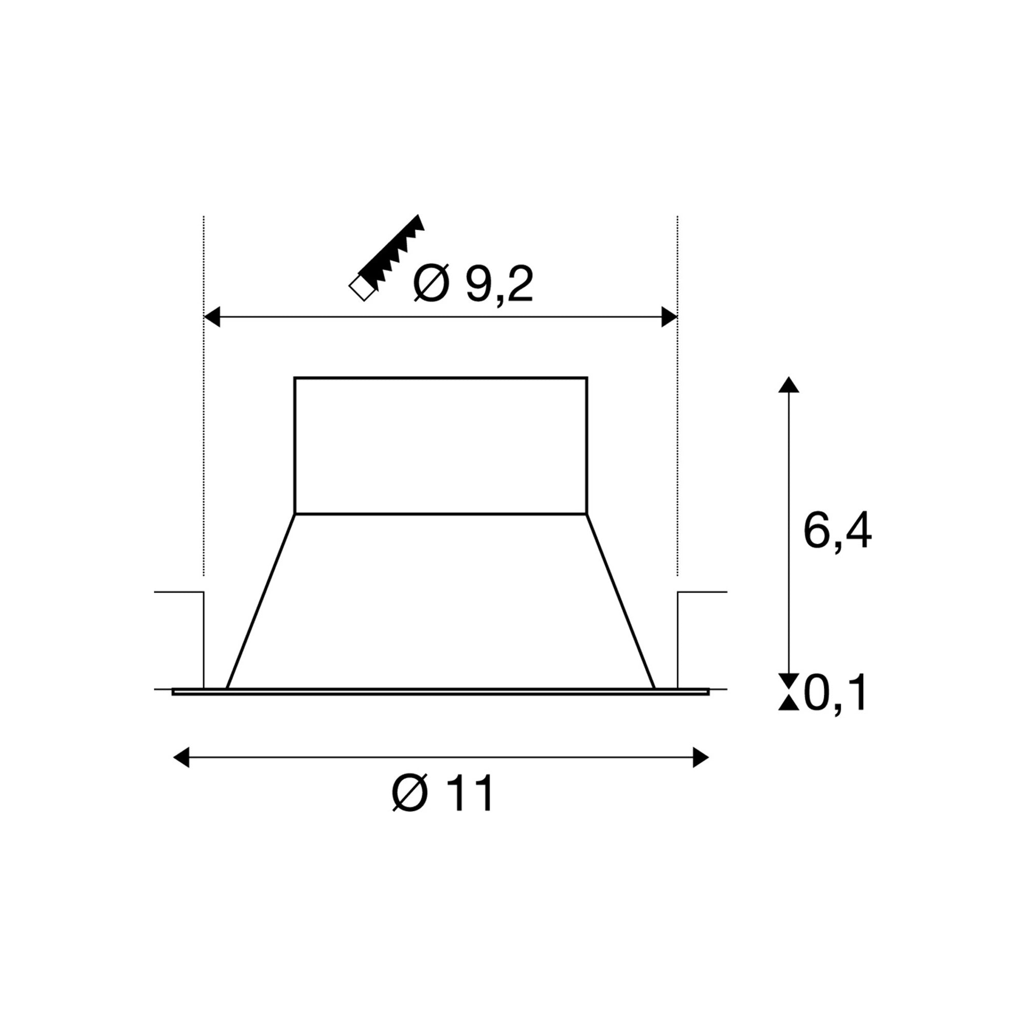 LED ugradbena svjetiljka AKALO D83, stropna, bijela, 9W, CCT, IP20