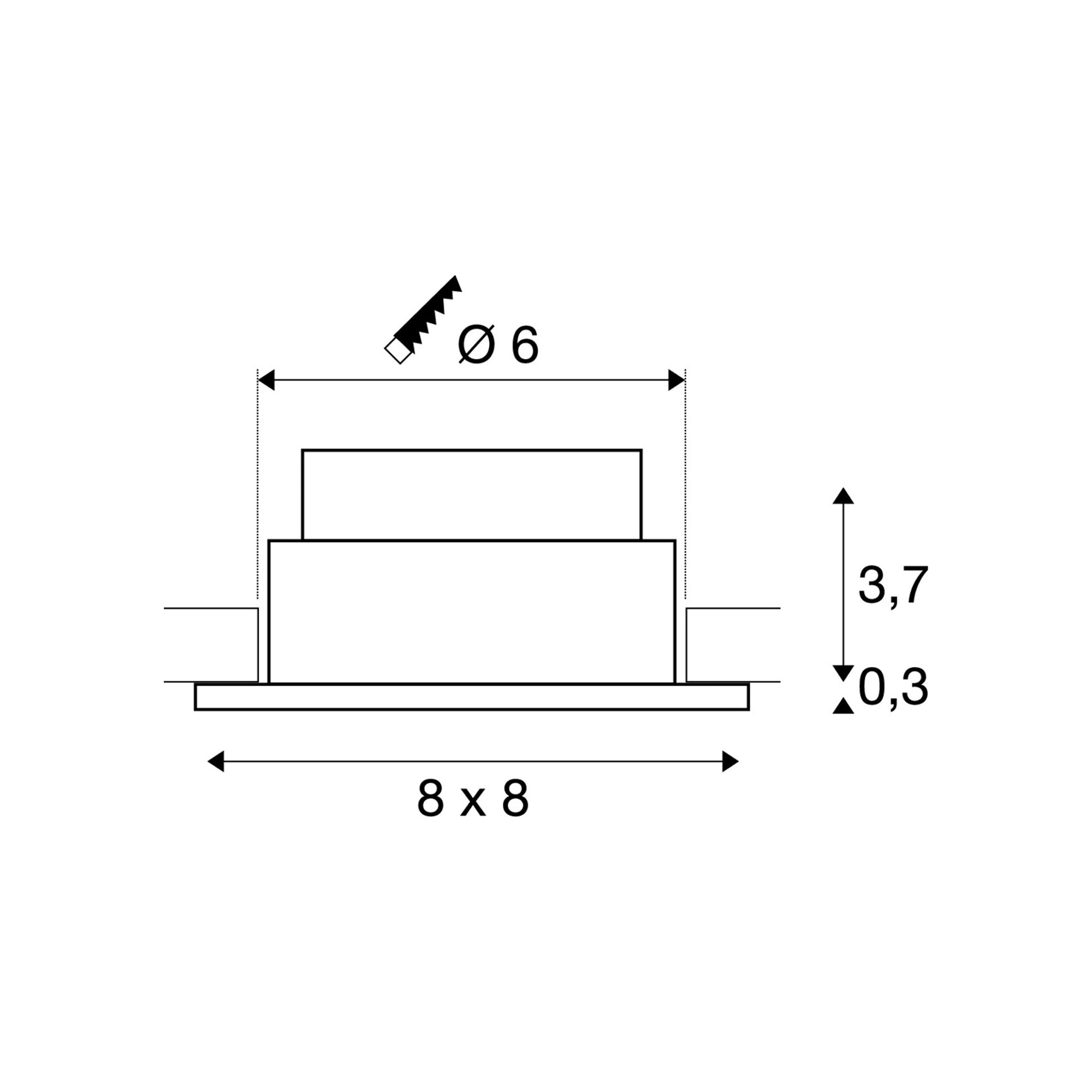 LED ugradbena svjetiljka PATTA-I, stropna, kvadratna, bijela, 7.3W, 1800-3000K, IP20/IP65