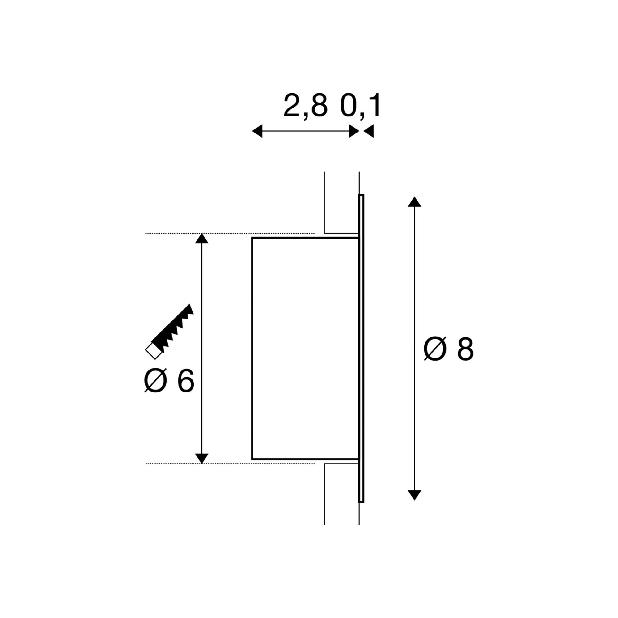 LED ugradbena svjetiljka WORO, zidna, bijela, 1.2W, 3000K, IP20