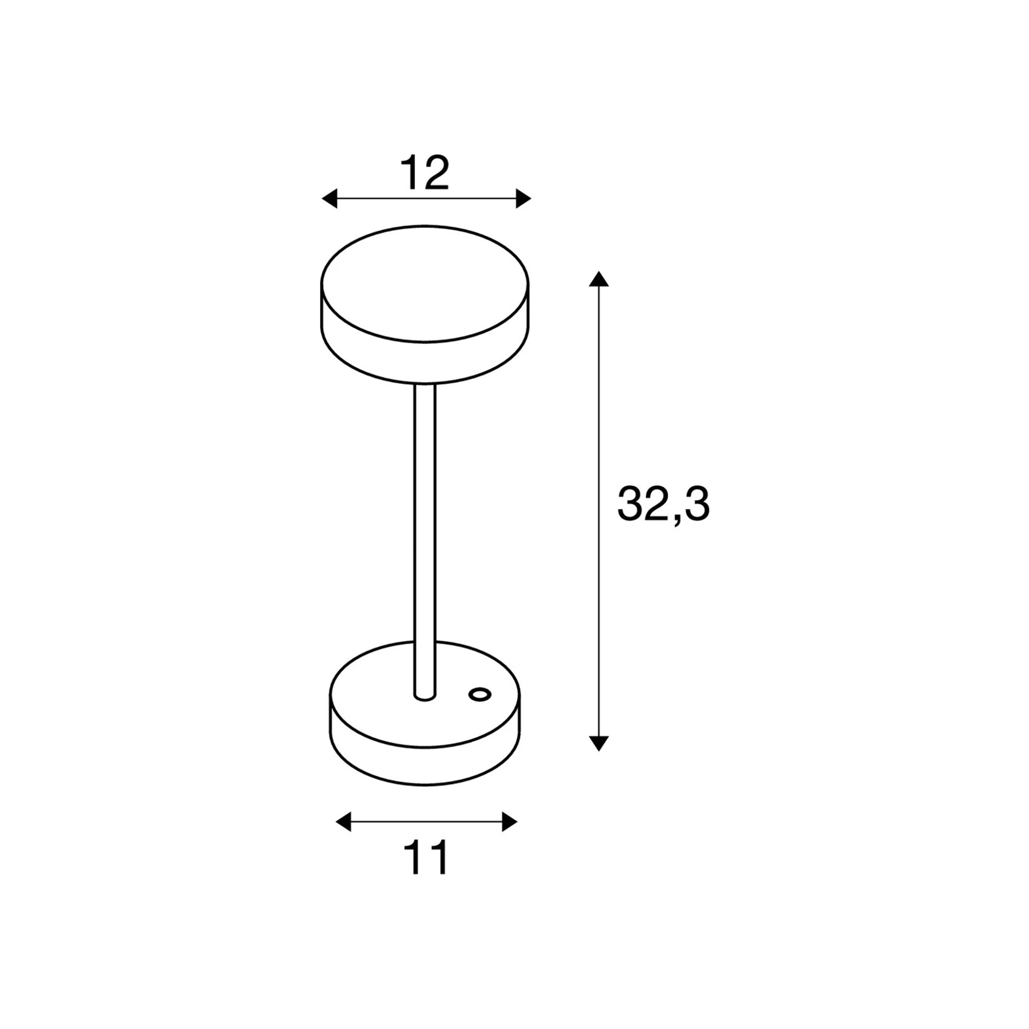 VINOLINA LED stolna lampa, rust, 2.2W, 2700/3000K, IP54, 323mm