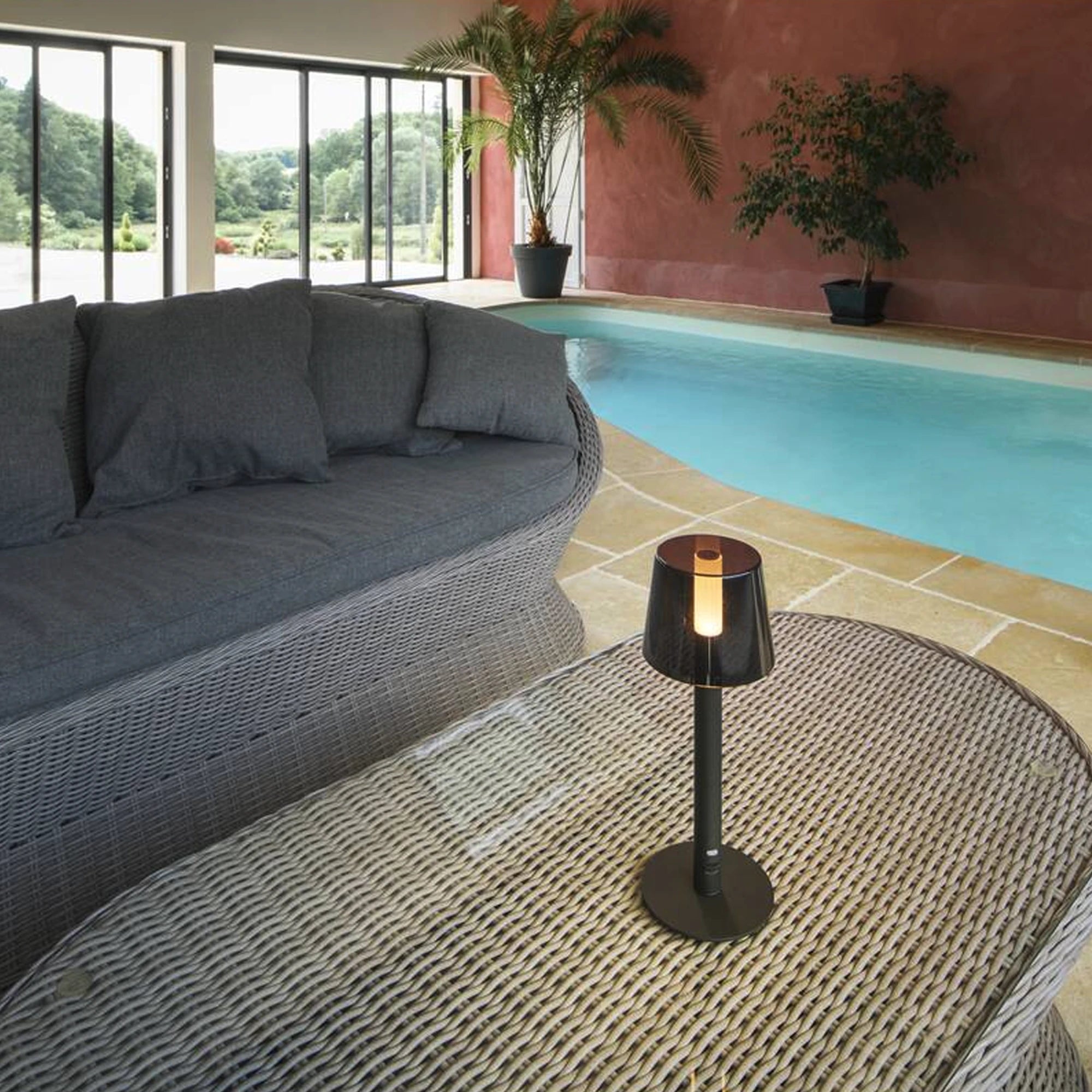 TAHA LED stolna lampa, crna, 5W, 2700K, IP65, 310mm