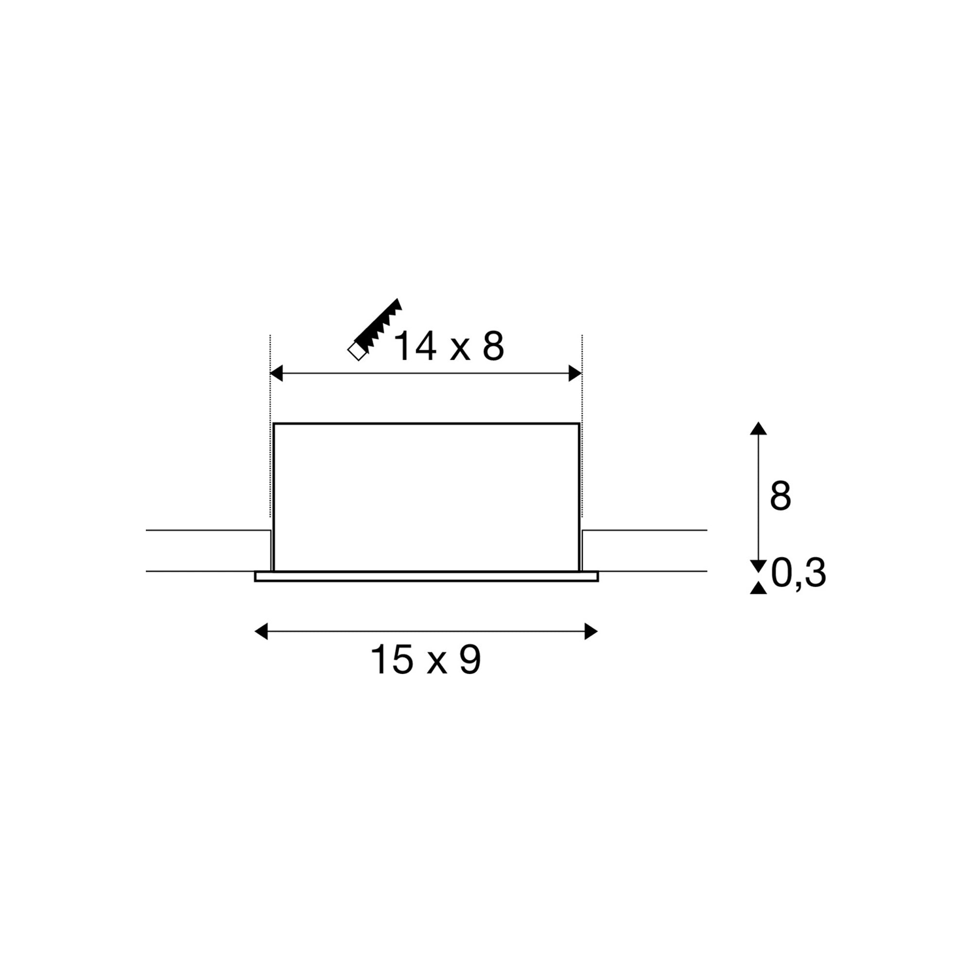 LED ugradbena svjetiljka KADUX, stropna, bijela, 14W, 3000K, IP20