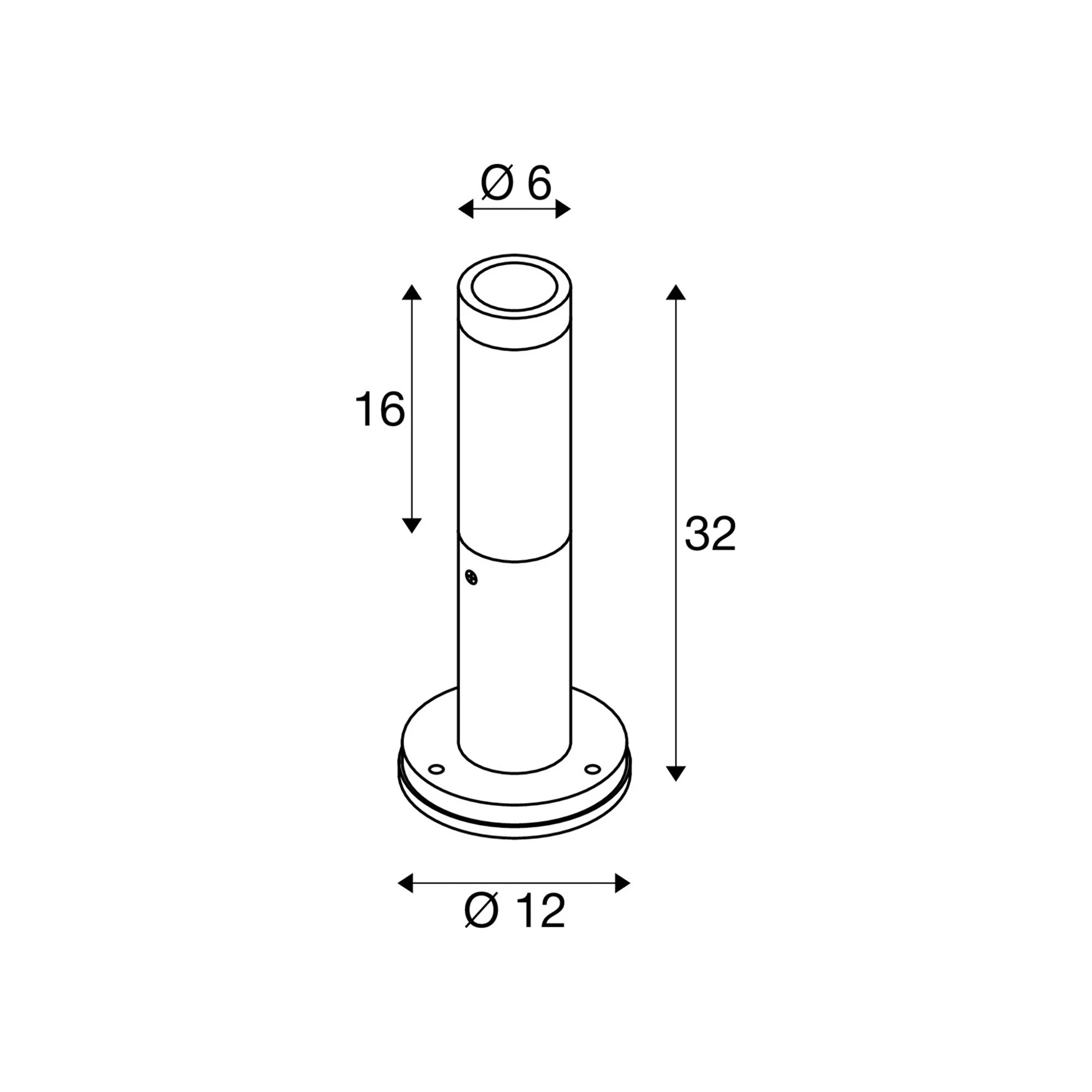 S-TUBE 32 vrtna svjetiljka, crna, 1xGU10, IP65, 320mm