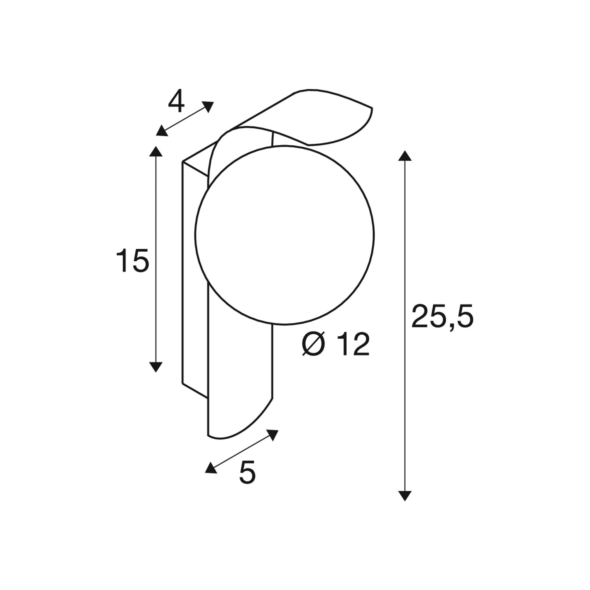 Zidna svjetiljka SUN, okrugla, crna, 1xG9, IP20