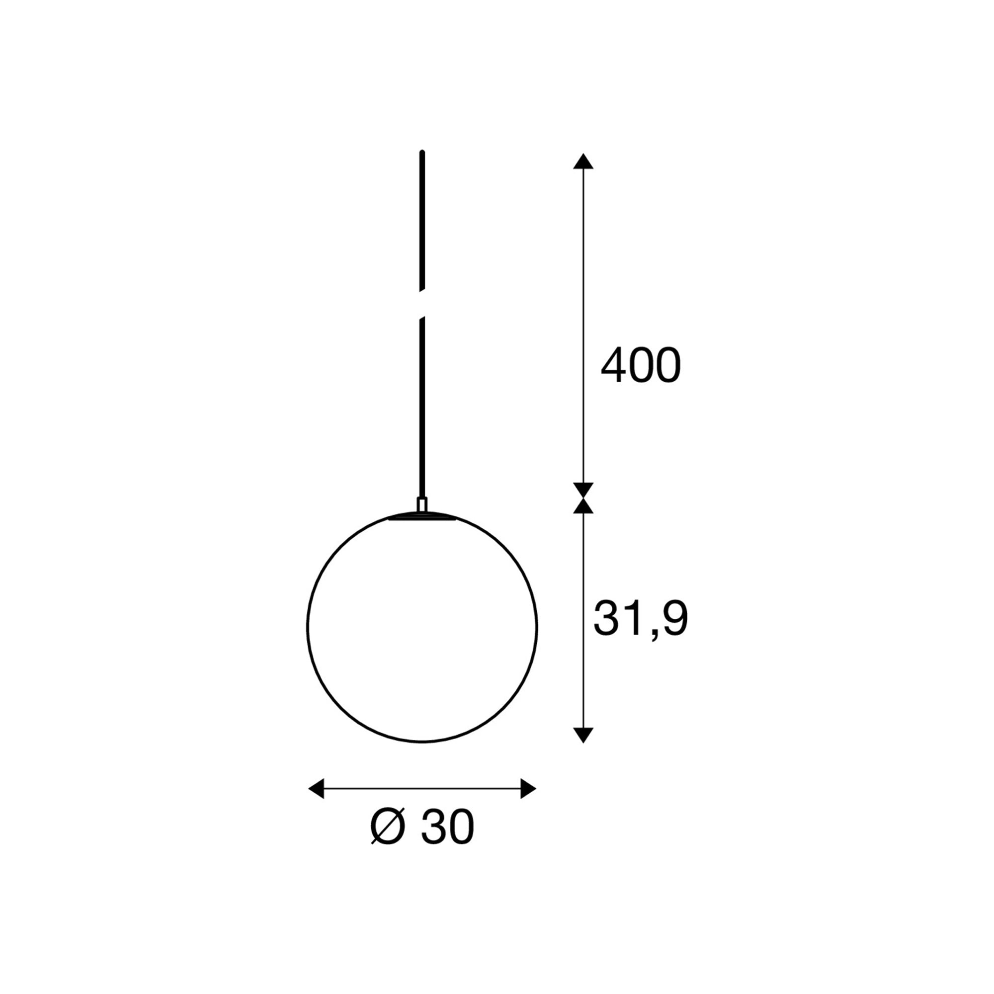 Visilica SUN 30, crna, 1xE27, IP20, Ø300mm