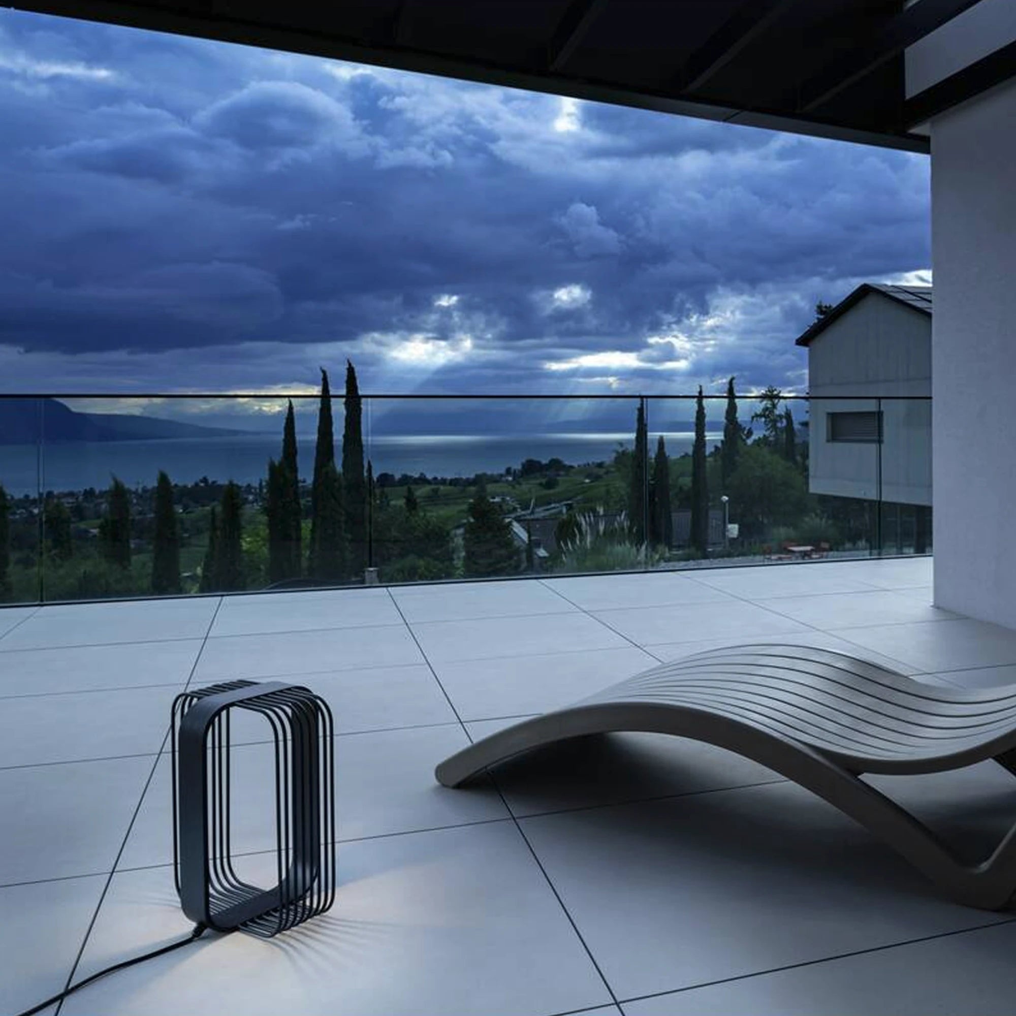 GRID CUBE LED vrtna svjetiljka, crna, 8W, 2700K, IP44/IP65, 400mm