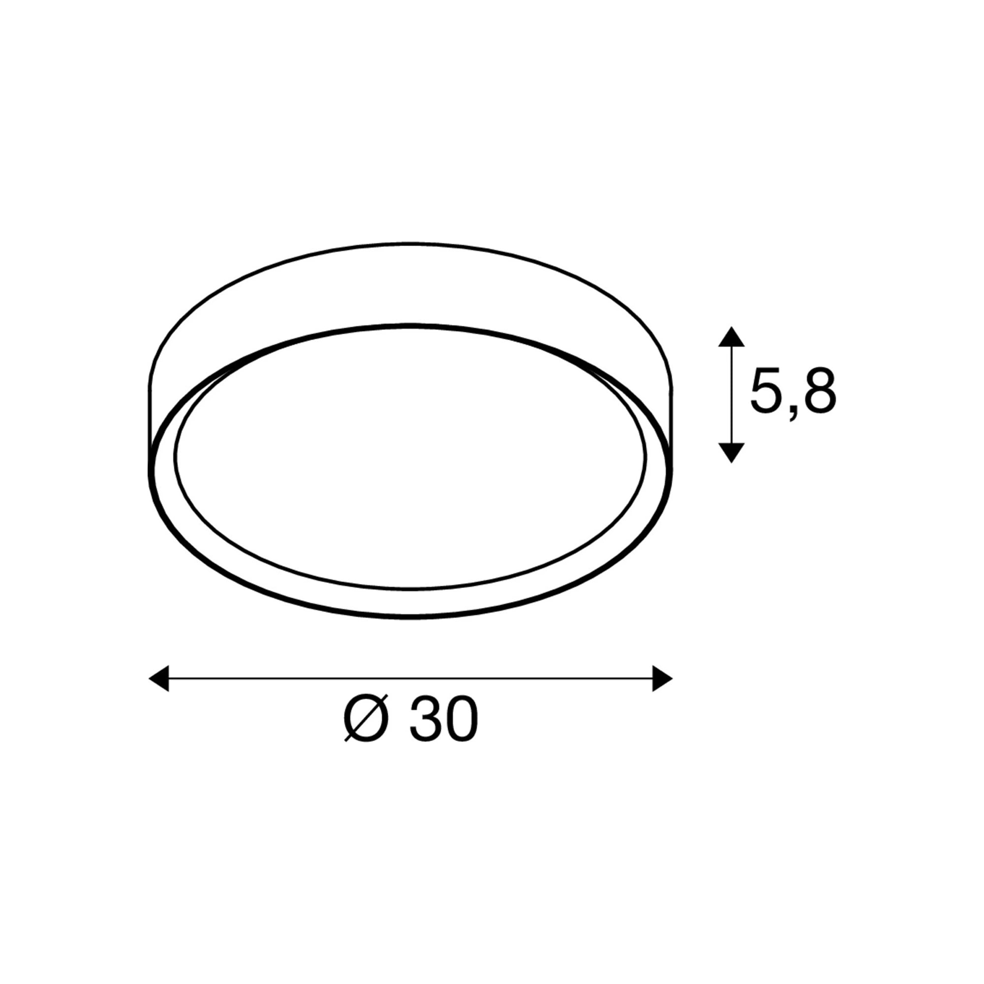 LED stropna svjetiljka DECONA 30, crno/zlatna, 18W, IP44, Ø300mm