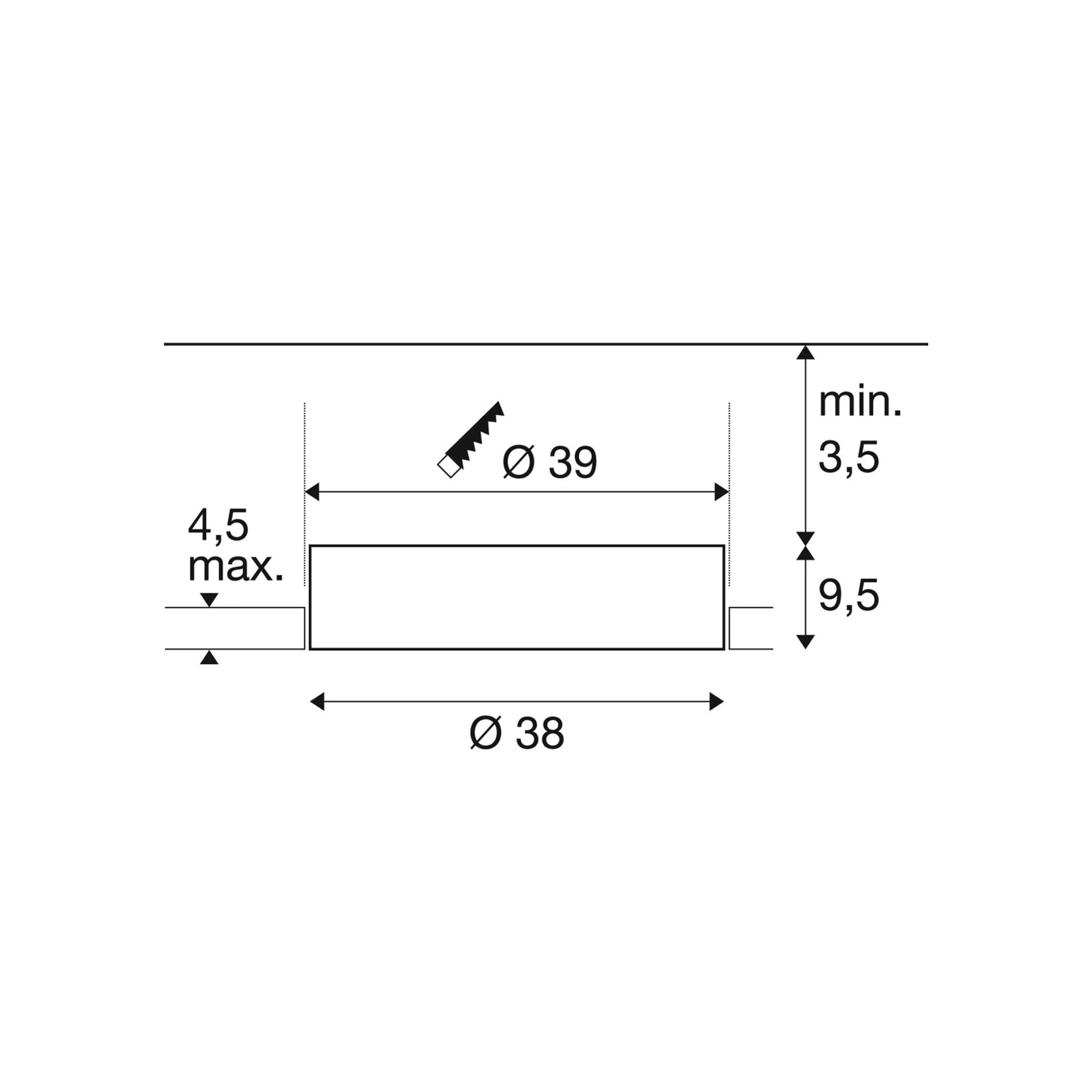LED ugradbena svjetiljka MEDO 40, stropna, bez okvira, bijela, 16W, 3000/4000K, IP20