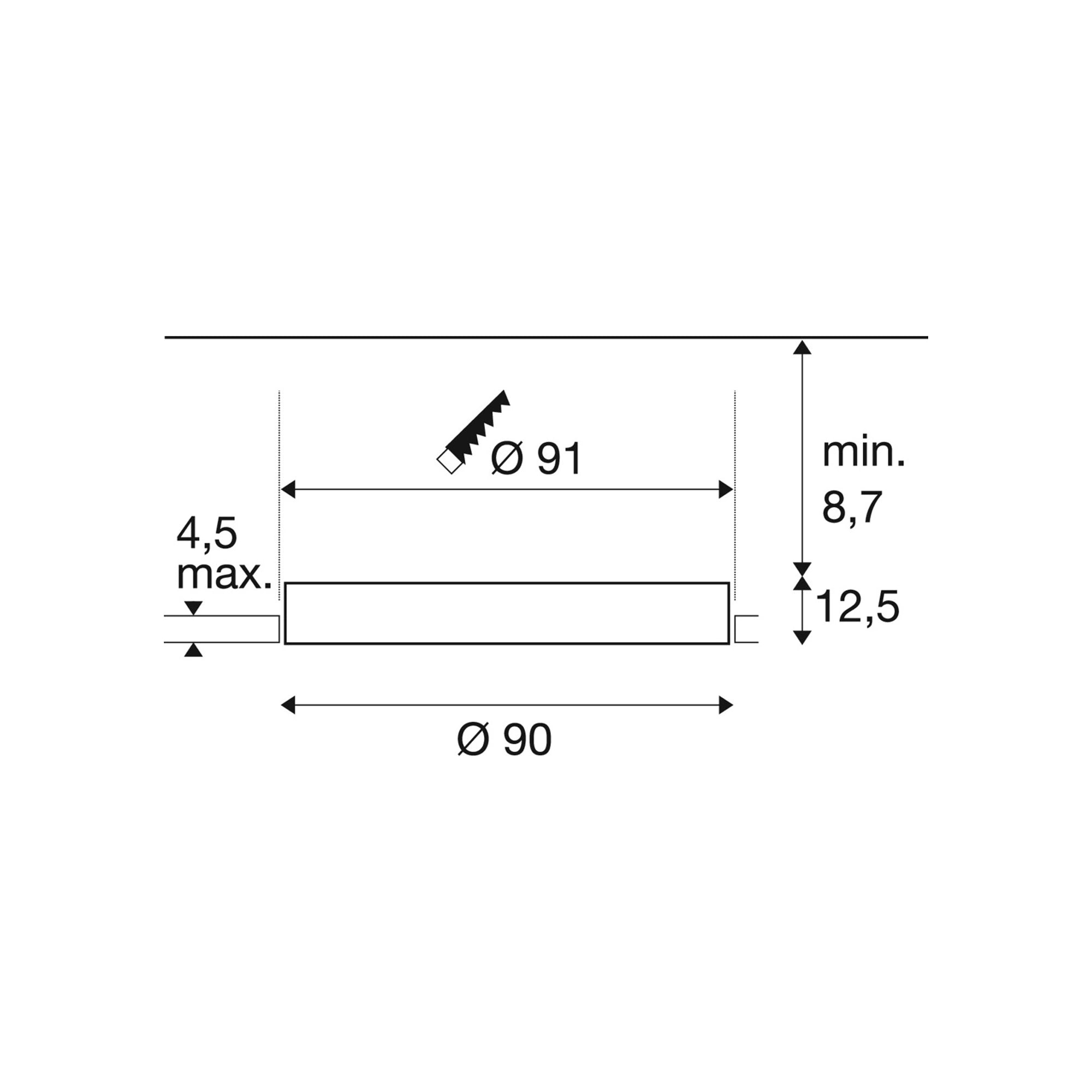 LED ugradbena svjetiljka MEDO 90, stropna, bez okvira, bijela, 66W, 3000/4000K, IP20