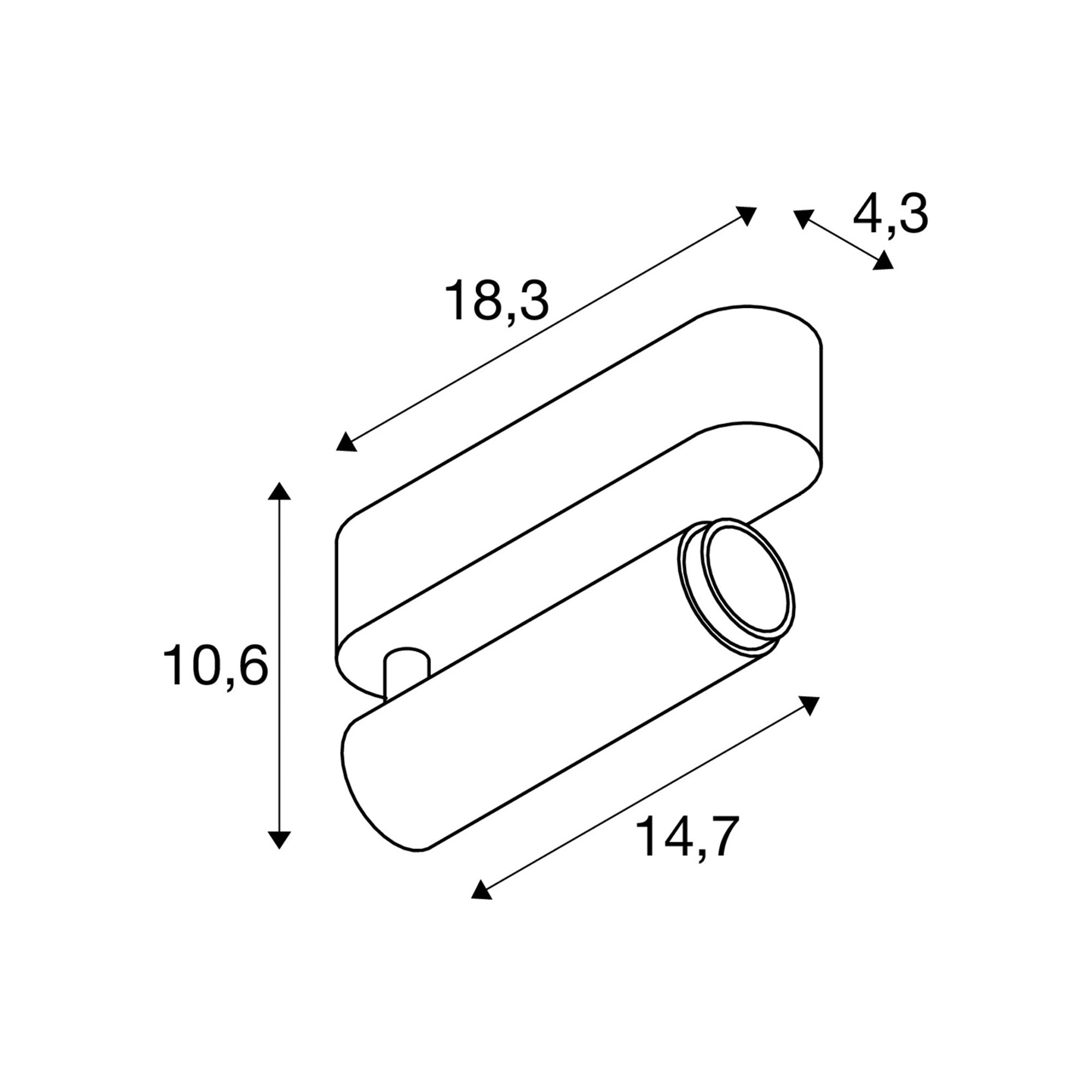 LED spot svjetiljka GRIP! M, stropna, bijelo/crna, 14W, IP20