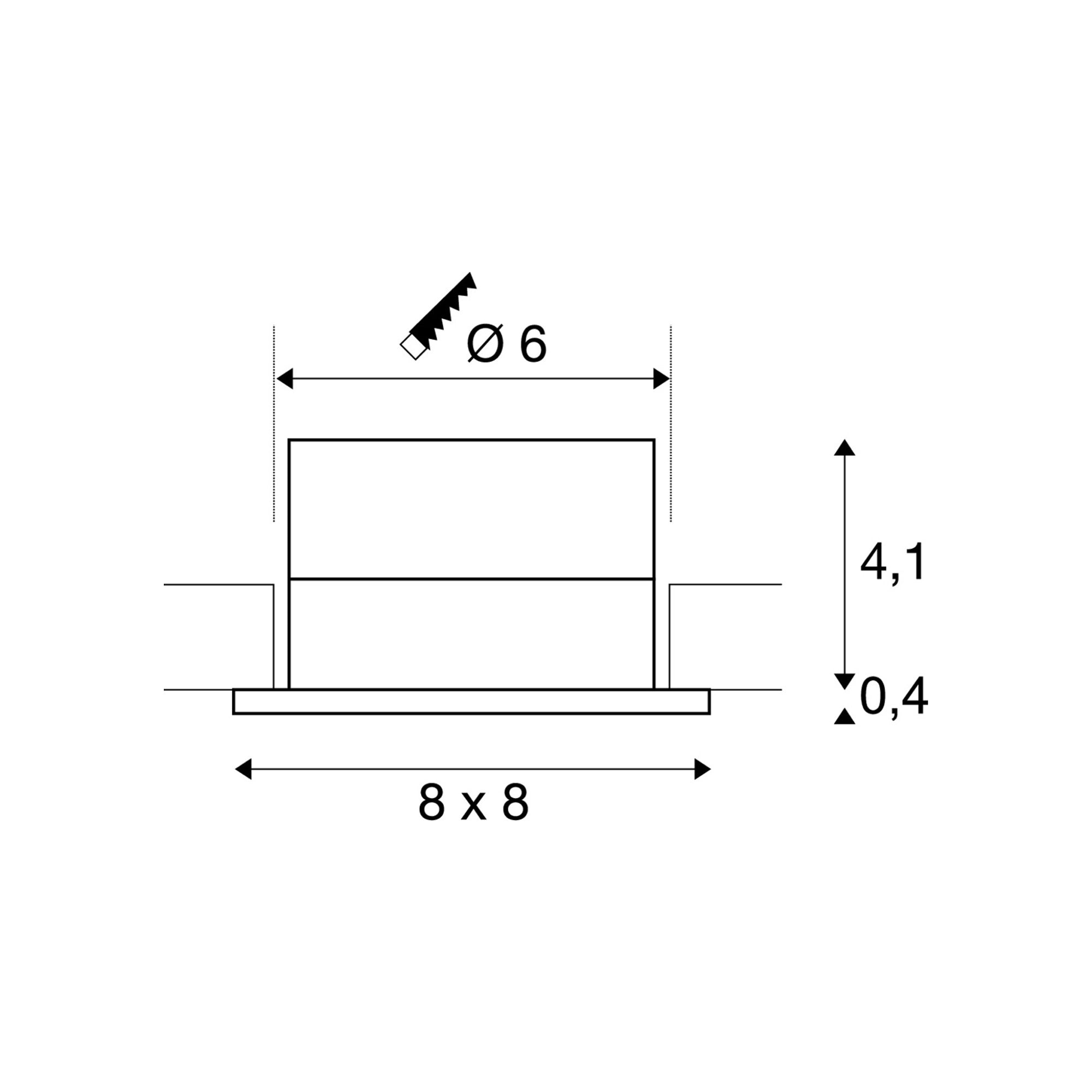 LED ugradbena svjetiljka PATTA-I, stropna, kvadratna, aluminij, 10W, 3000K, IP20/IP65